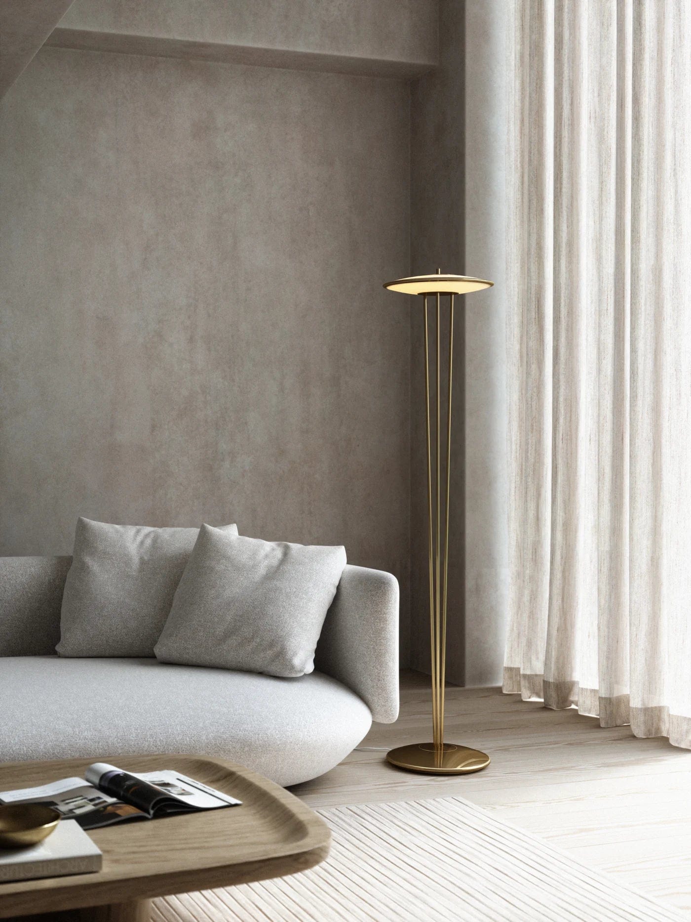Lampa podłogowa BLANCHE złoty, Nordlux, Eye on Design