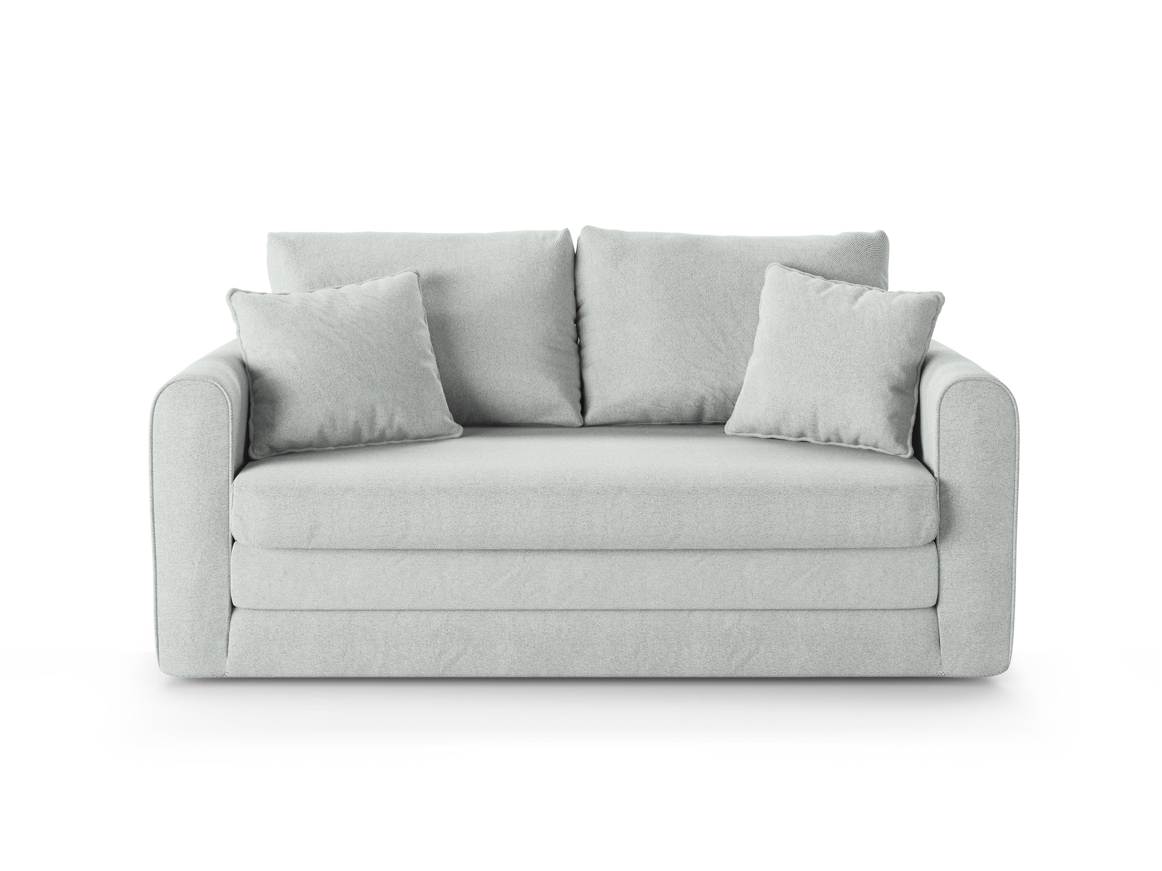 sofa błękitna z poduszkami