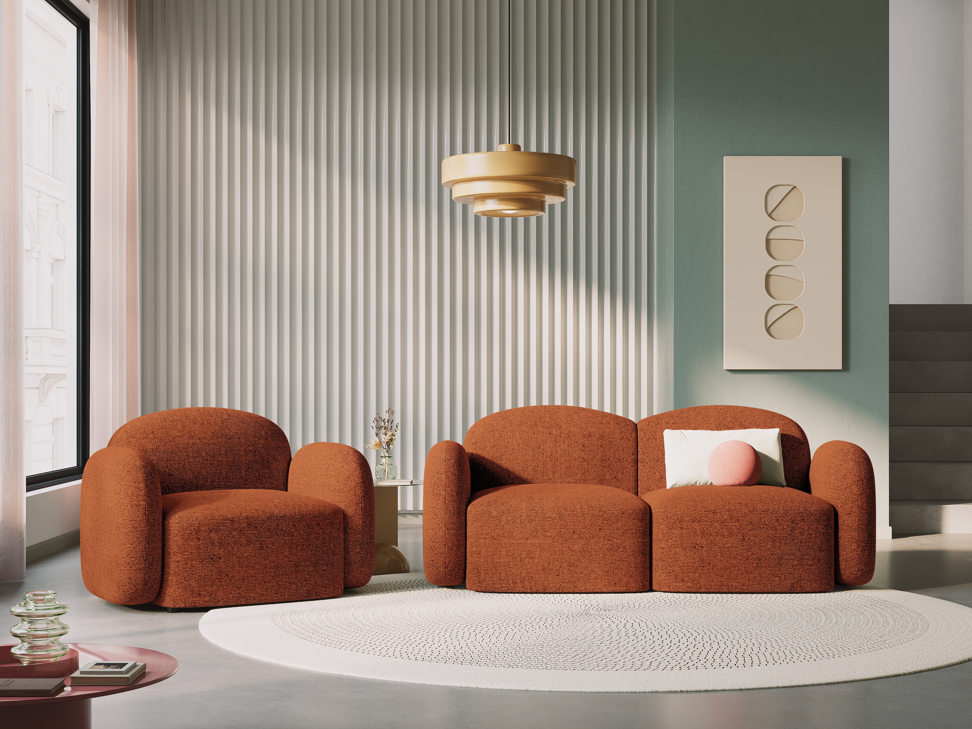 Sofa 2-osobowa LAURENT szenil terracotta melanż Interieurs 86    Eye on Design
