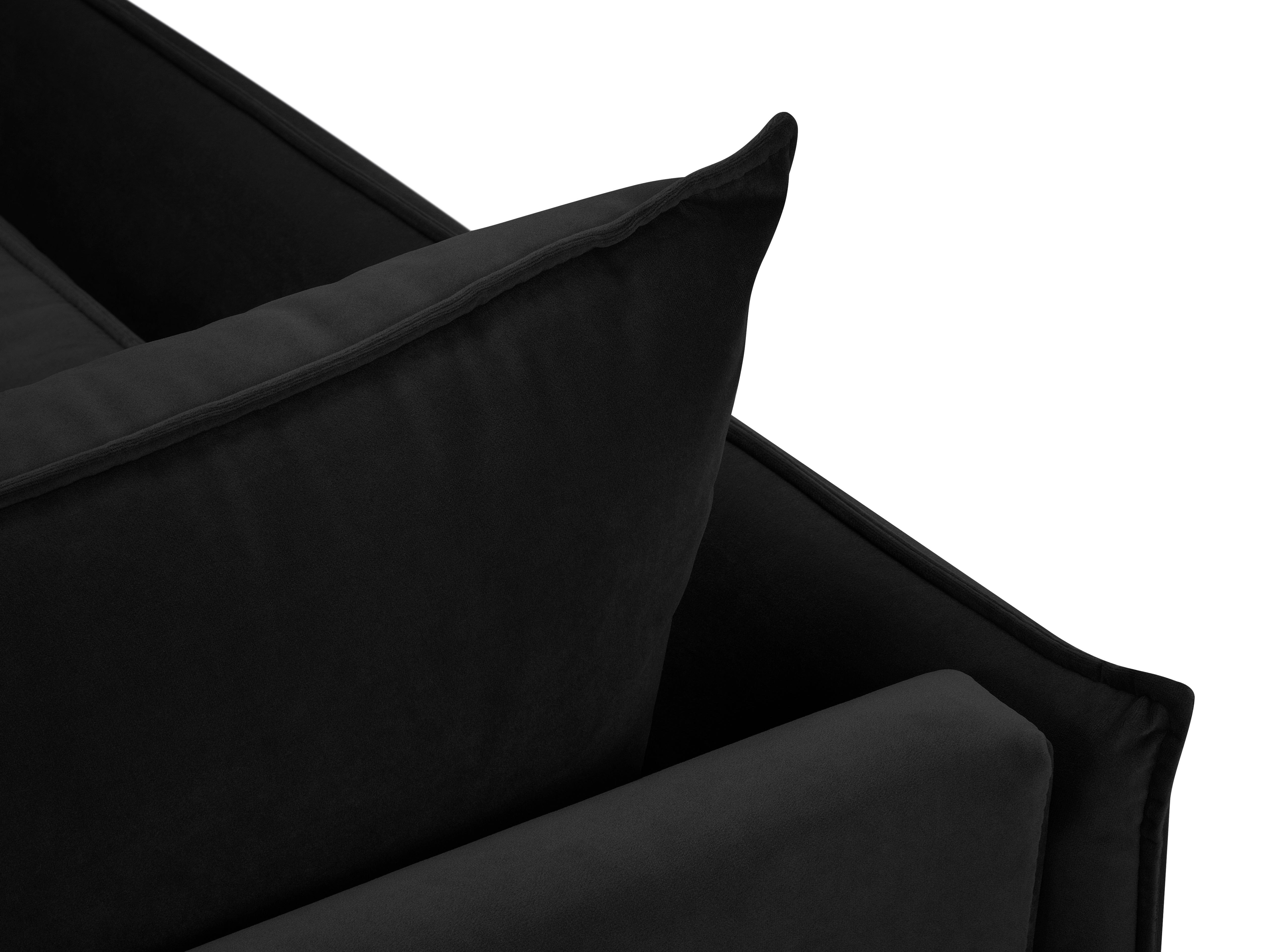sofa czarna z połyskiem 