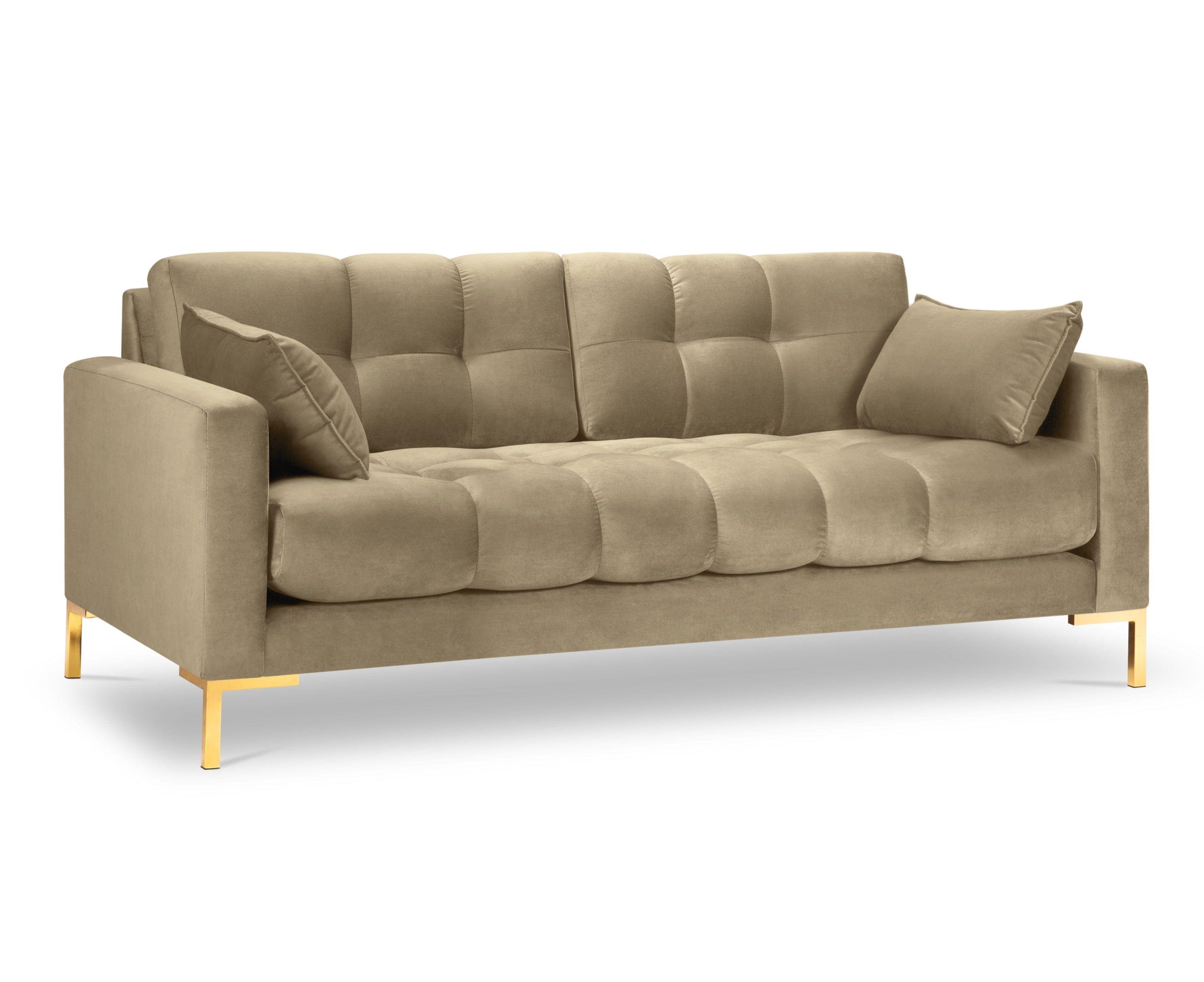 aksamitna sofa 2-osobowa