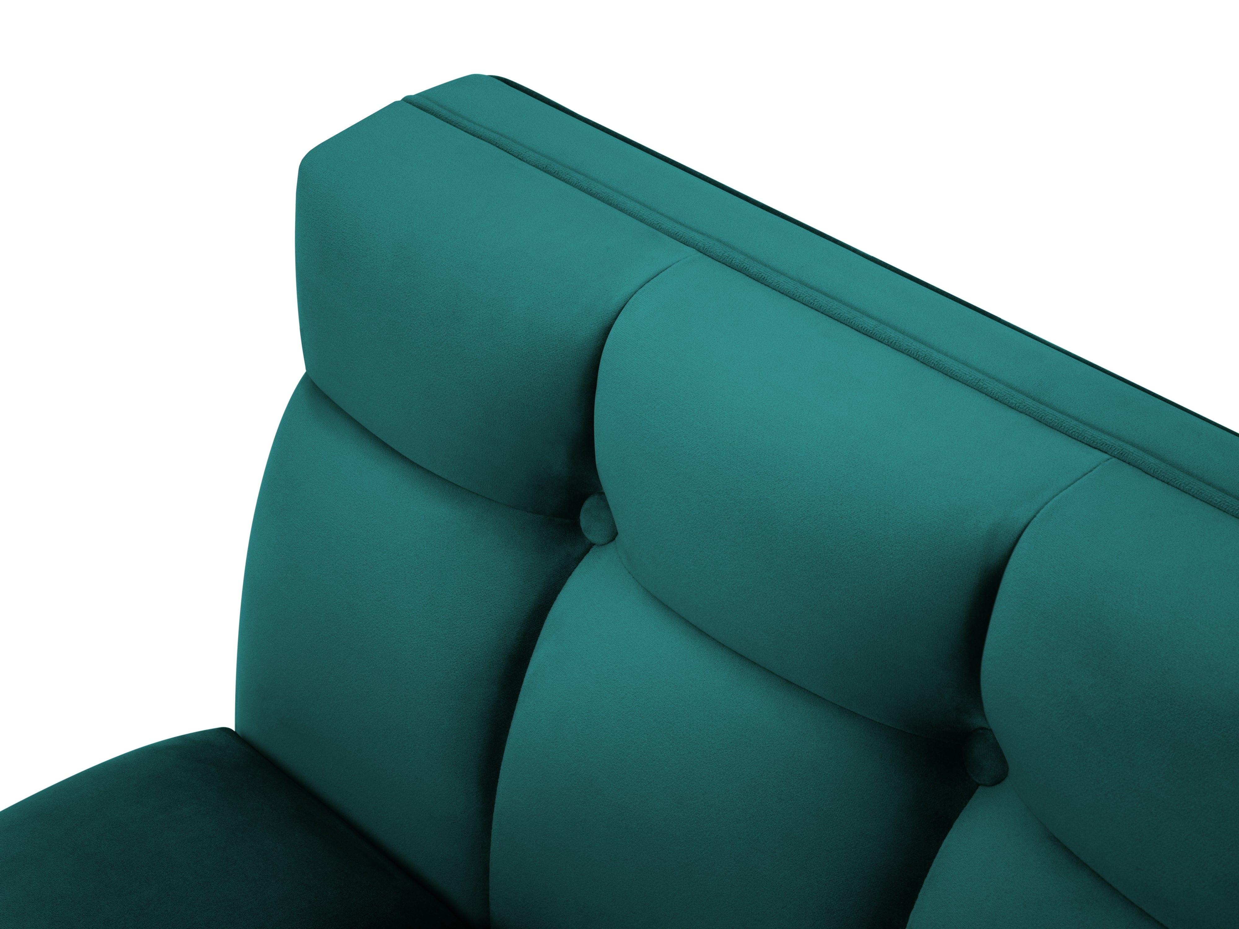 Sofa aksamitna 2-osobowa KAROO turkusowy, Micadoni, Eye on Design