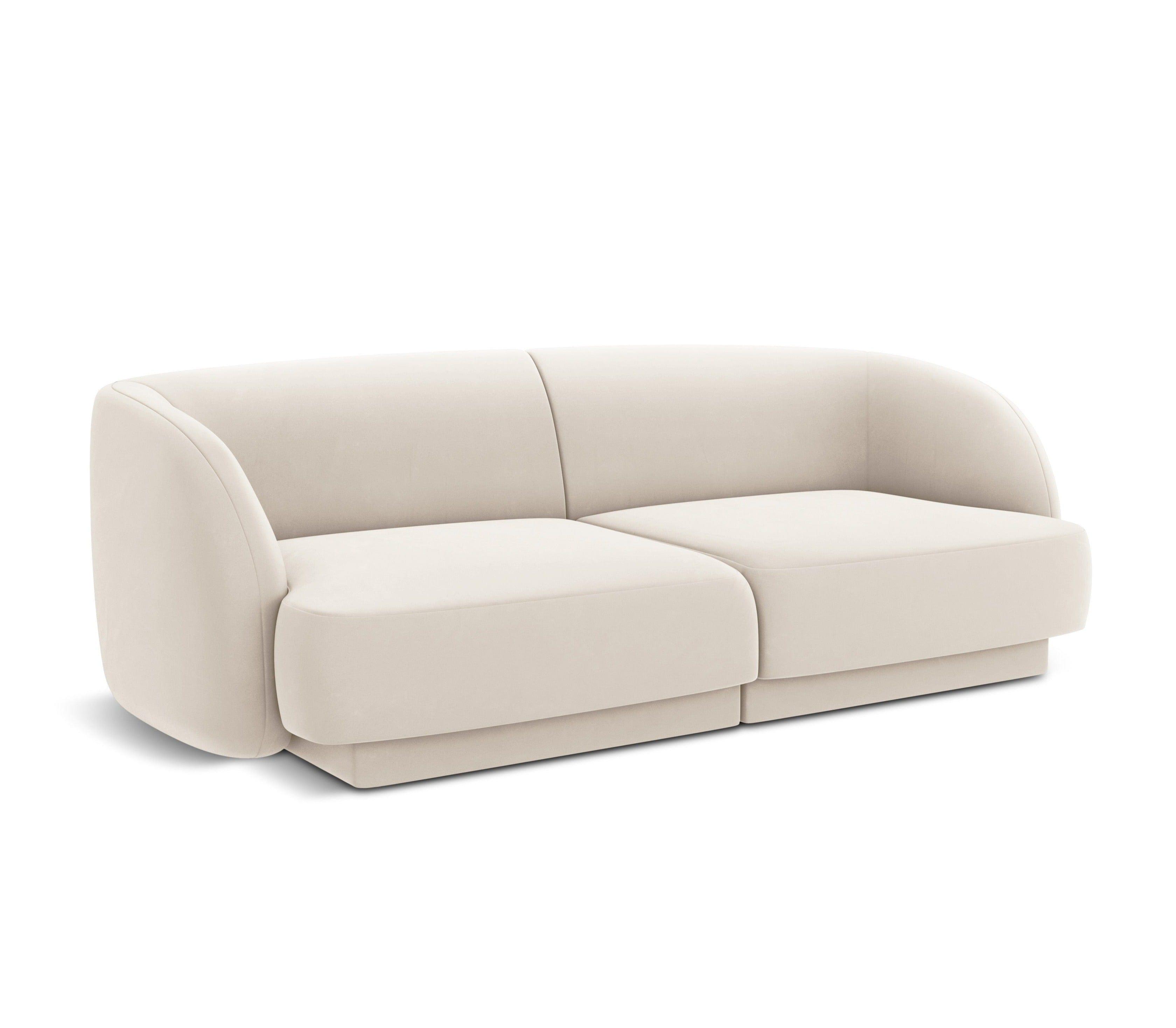 Sofa aksamitna 2-osobowa MILEY beżowy, Micadoni, Eye on Design