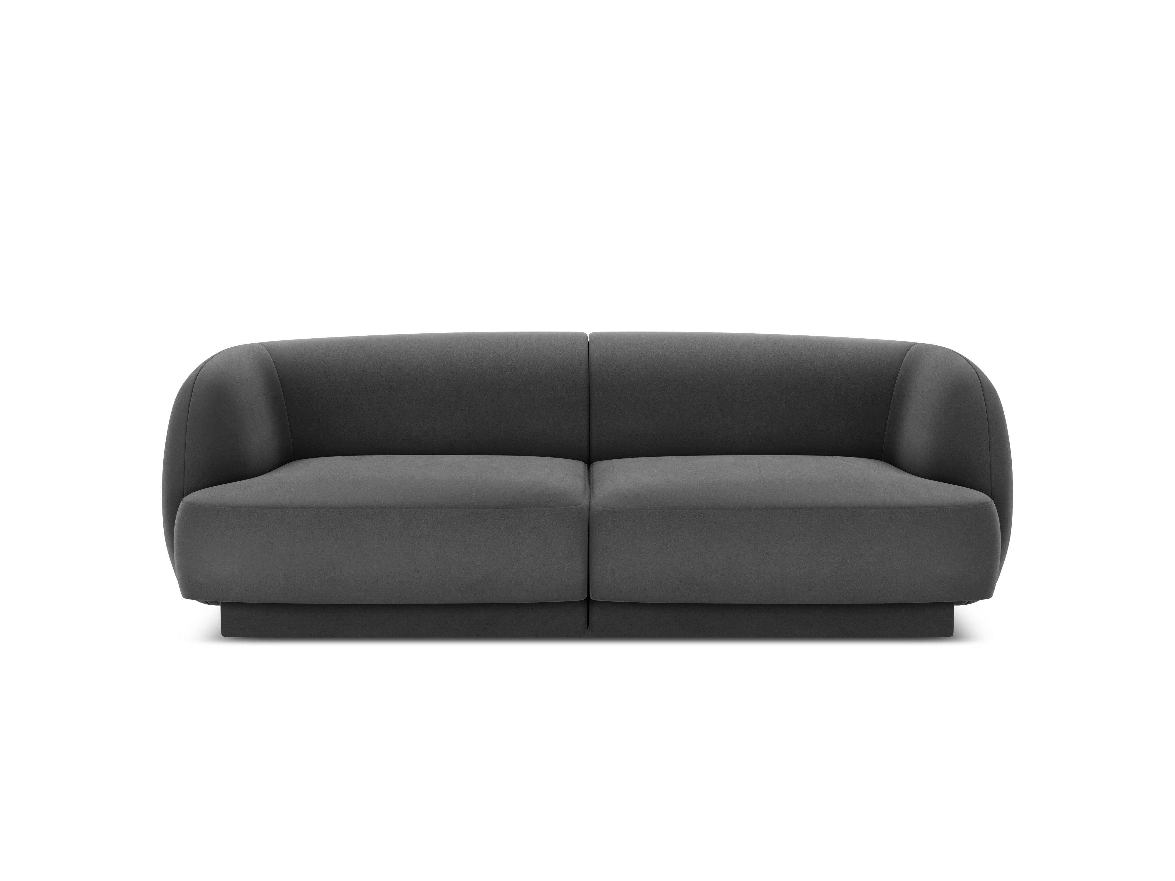 Sofa aksamitna 2-osobowa MILEY ciemnoszary Micadoni    Eye on Design