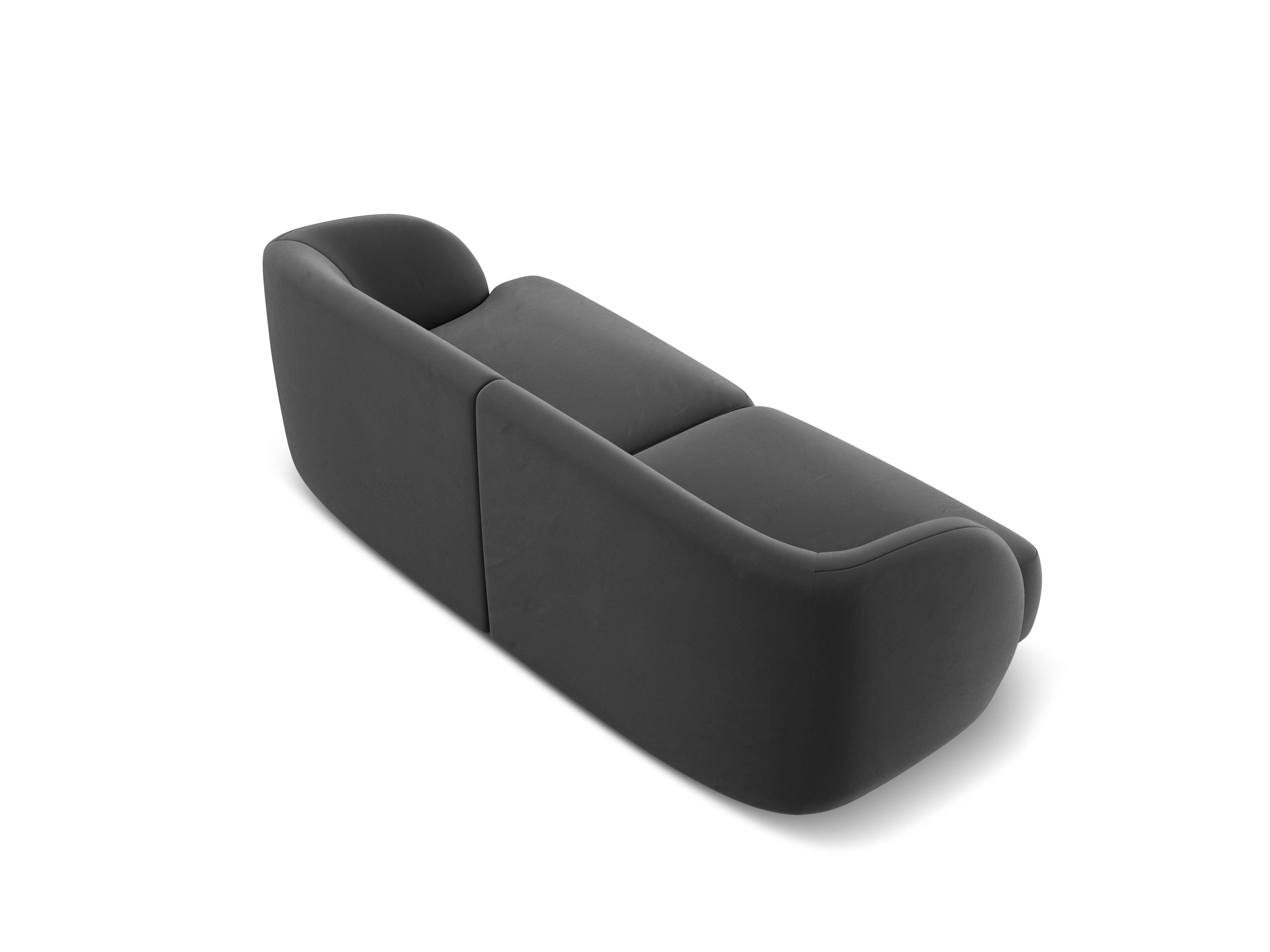 Sofa aksamitna 2-osobowa MILEY ciemnoszary Micadoni    Eye on Design