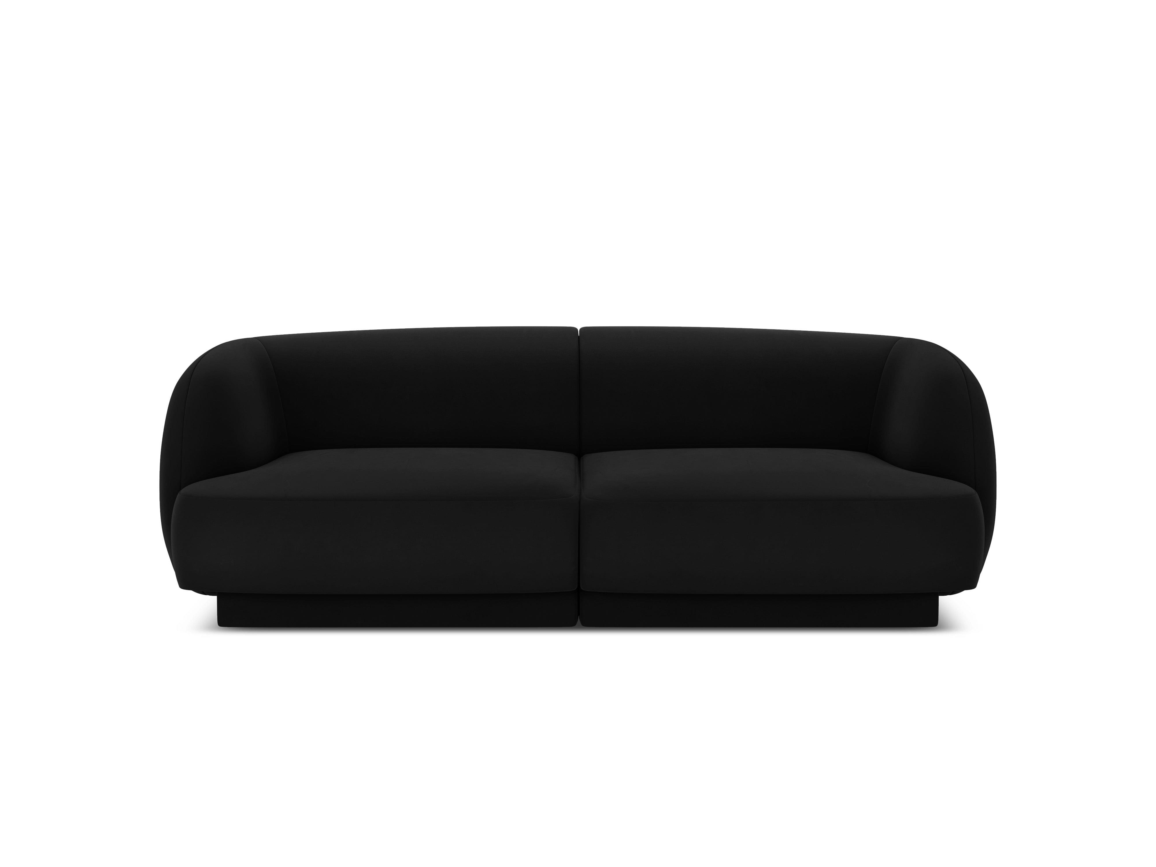 Sofa aksamitna 2-osobowa MILEY czarny Micadoni    Eye on Design