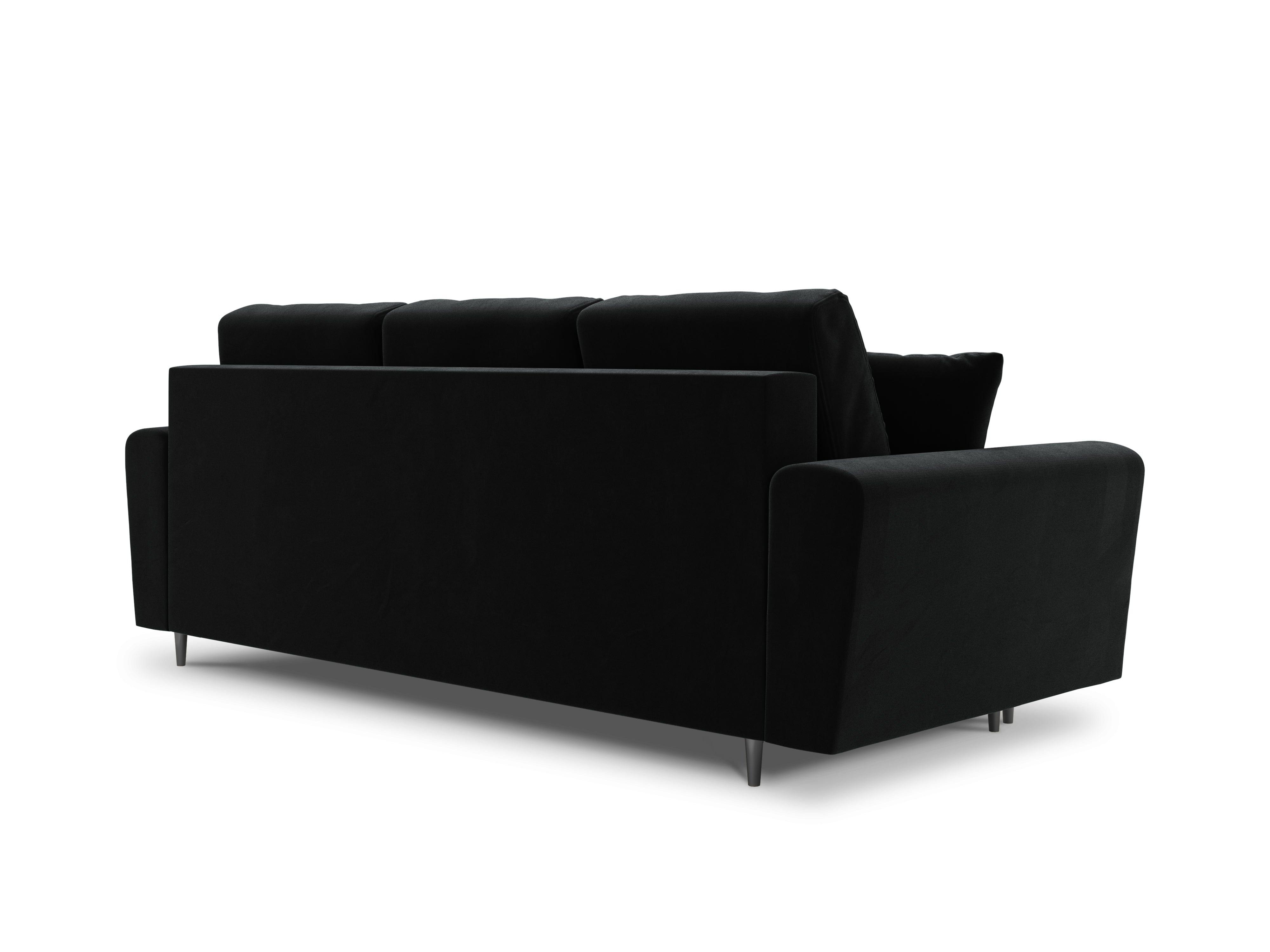 aksamitna sofa Moghan czarna 