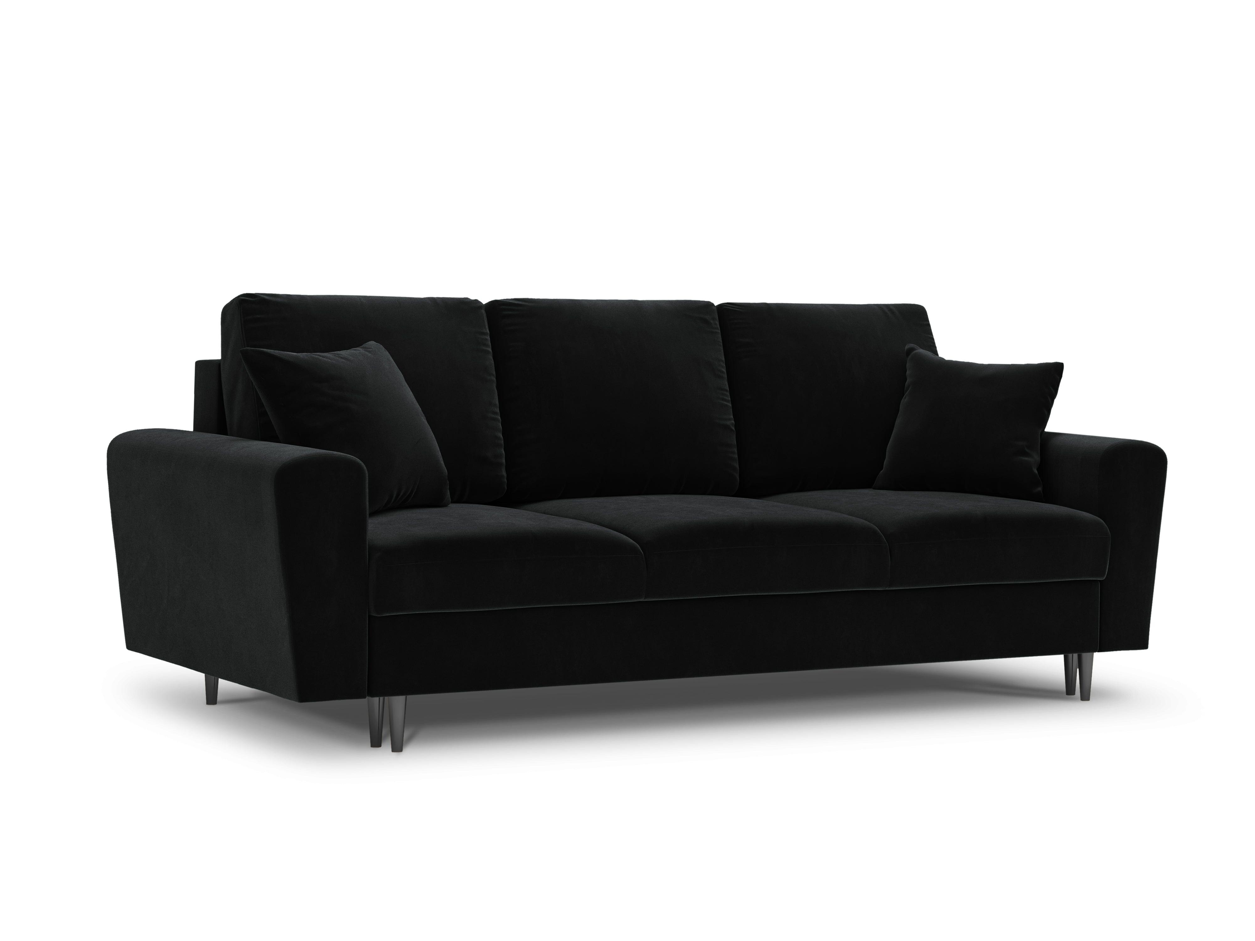 czarna aksamitna sofa Moghan 