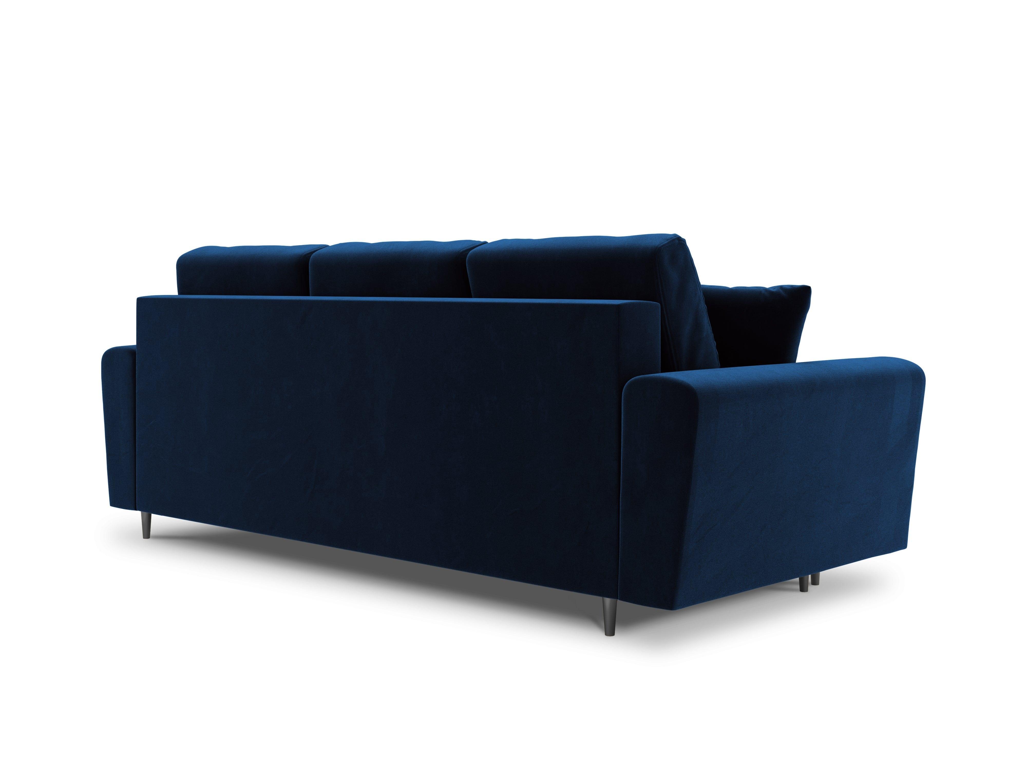 Sofa z funkcją spania KYOTO niebieski z czarną podstawą Cosmopolitan Design    Eye on Design