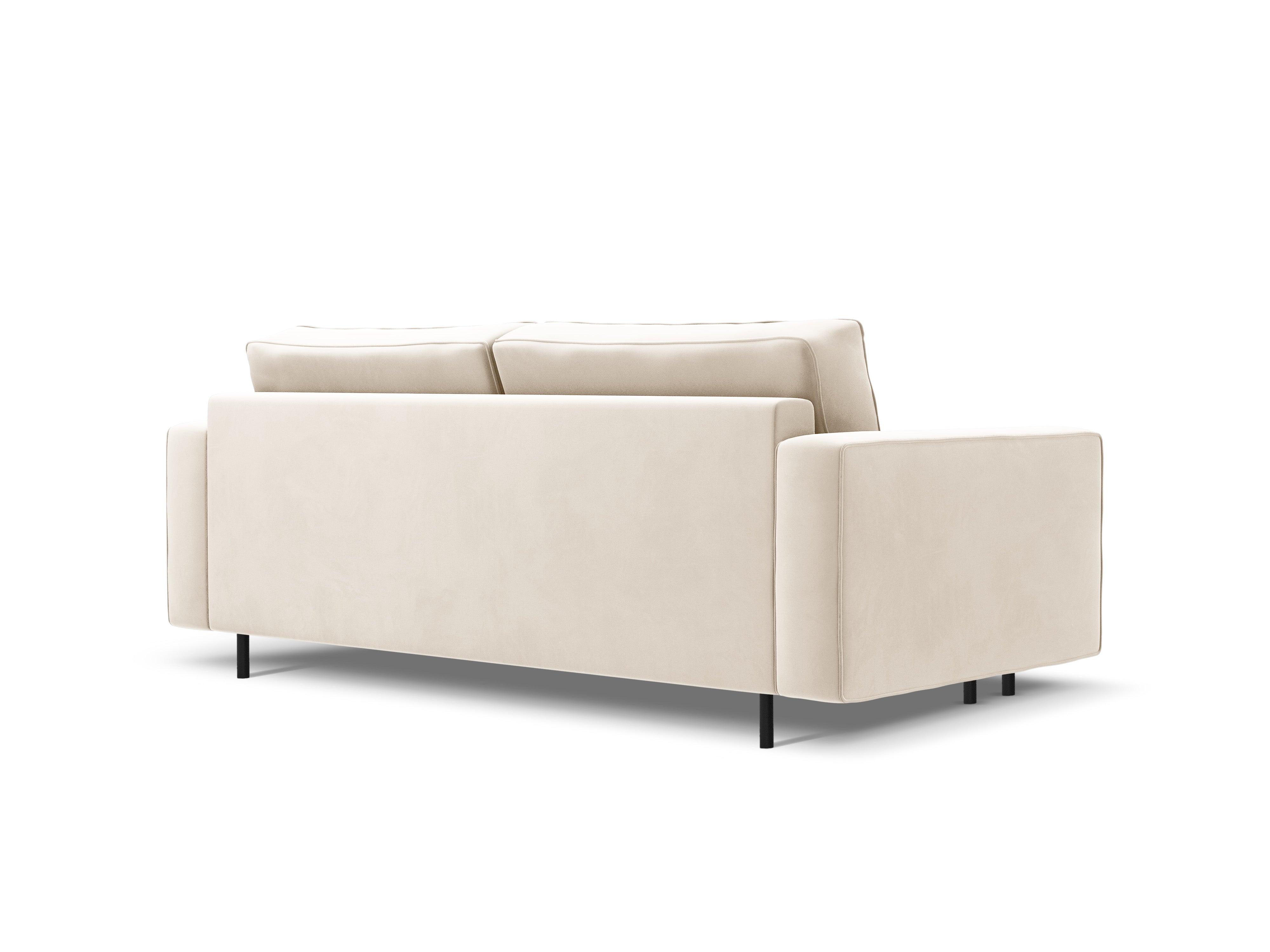 Sofa aksamitna z funkcją spania CARO beżowy Micadoni    Eye on Design
