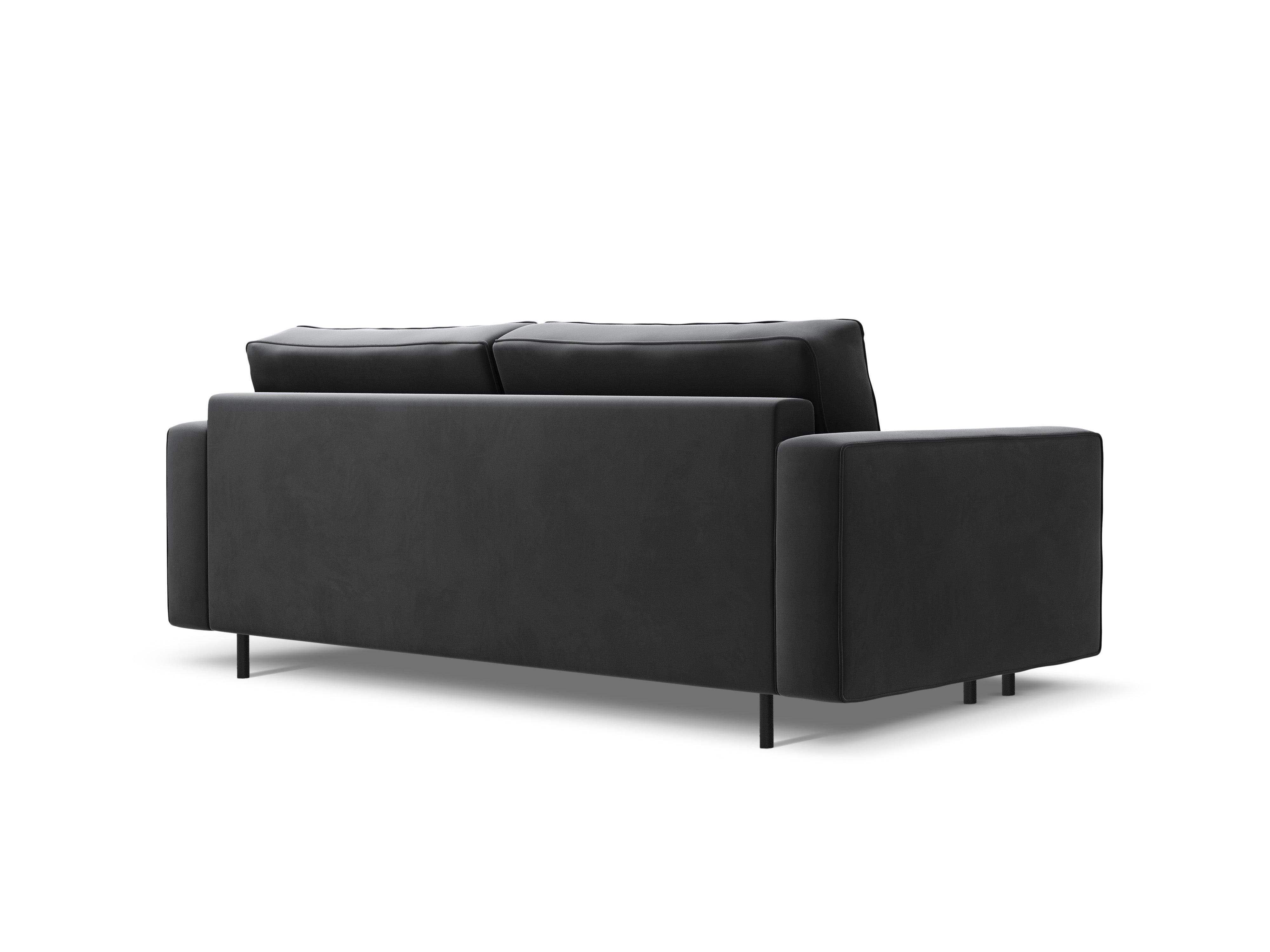 Sofa aksamitna z funkcją spania CARO ciemnoszary Micadoni    Eye on Design