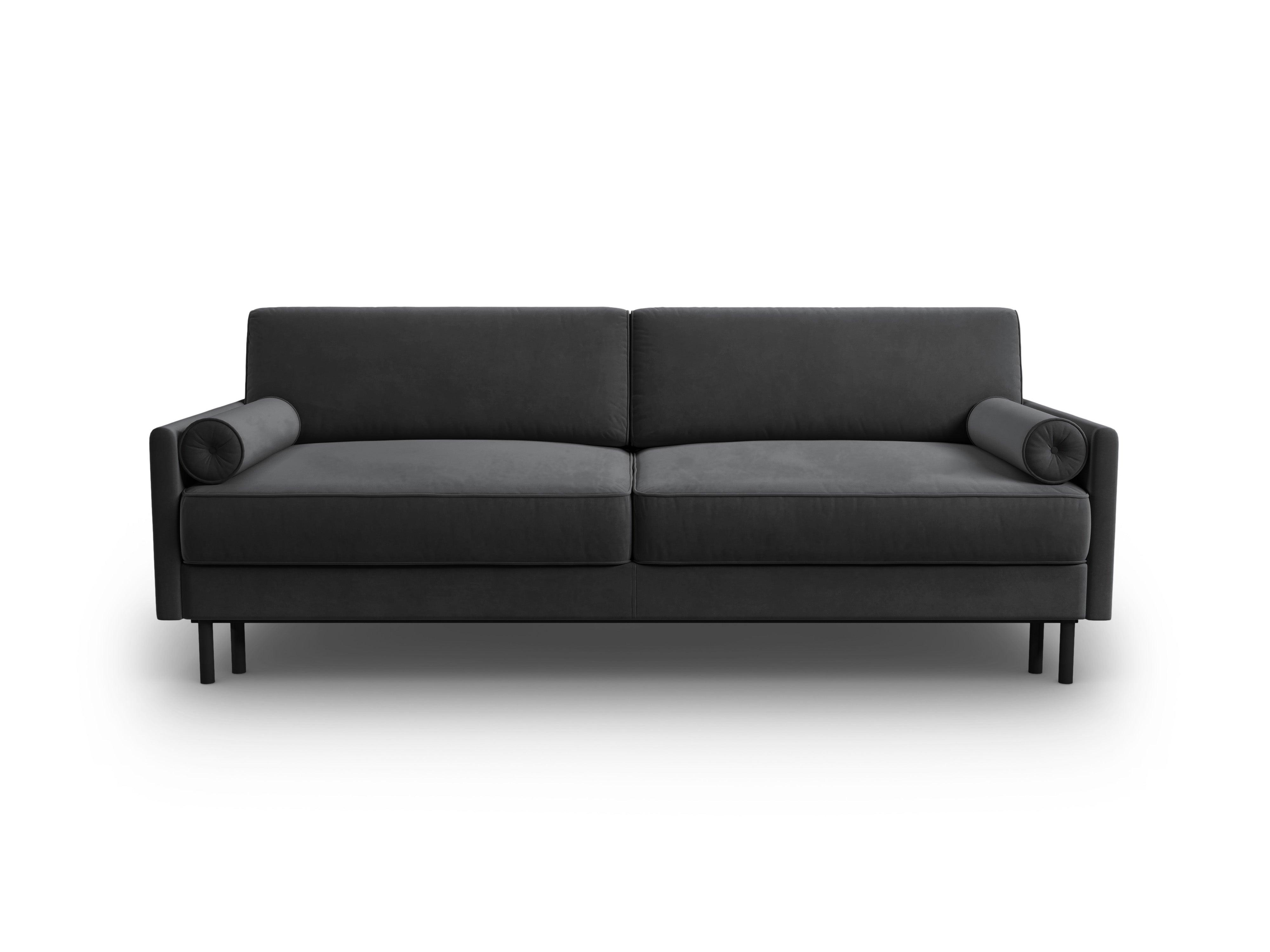 Sofa aksamitna z funkcją spania SCOTT ciemnoszary Micadoni    Eye on Design
