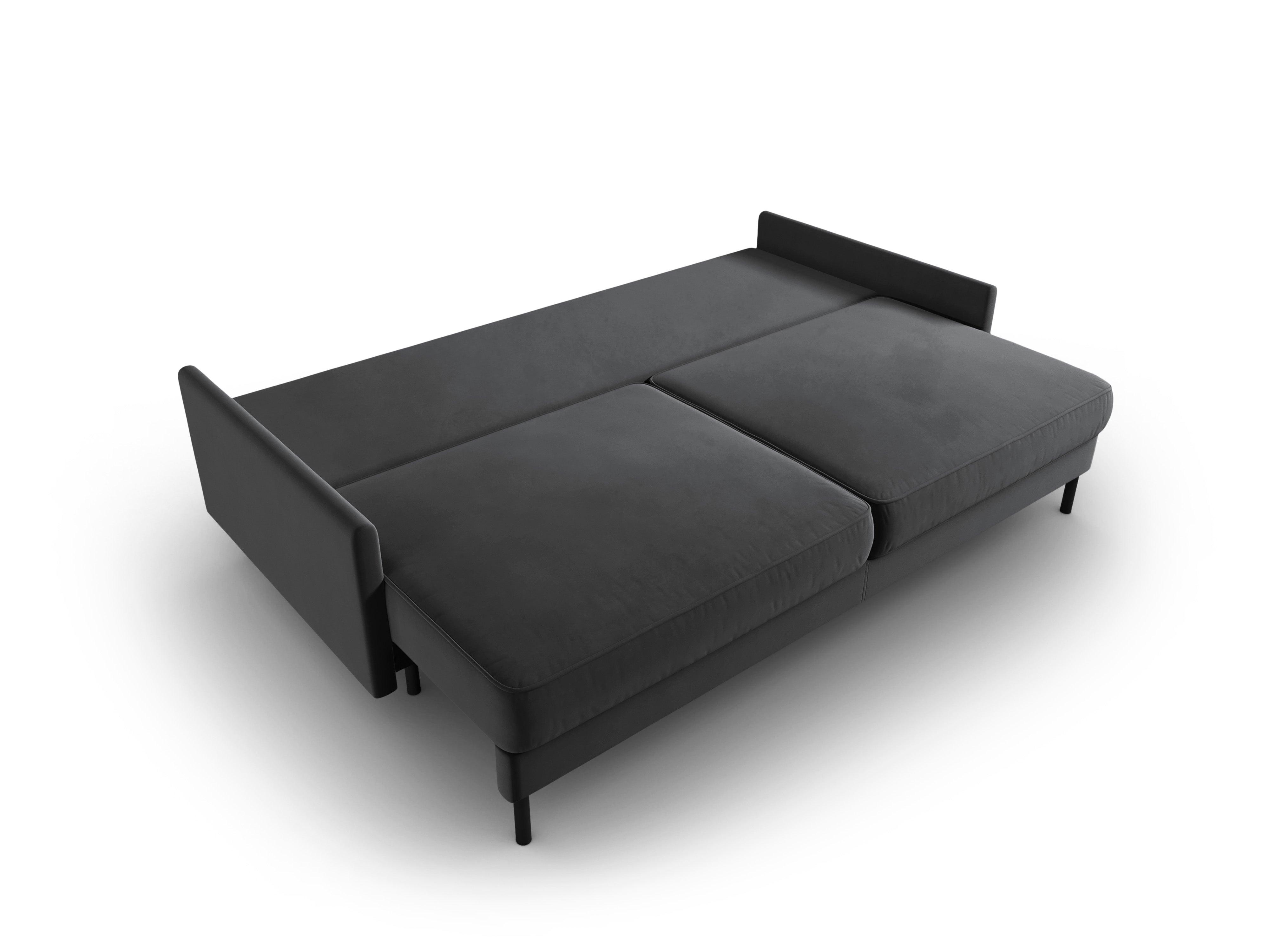 Sofa aksamitna z funkcją spania SCOTT ciemnoszary Micadoni    Eye on Design