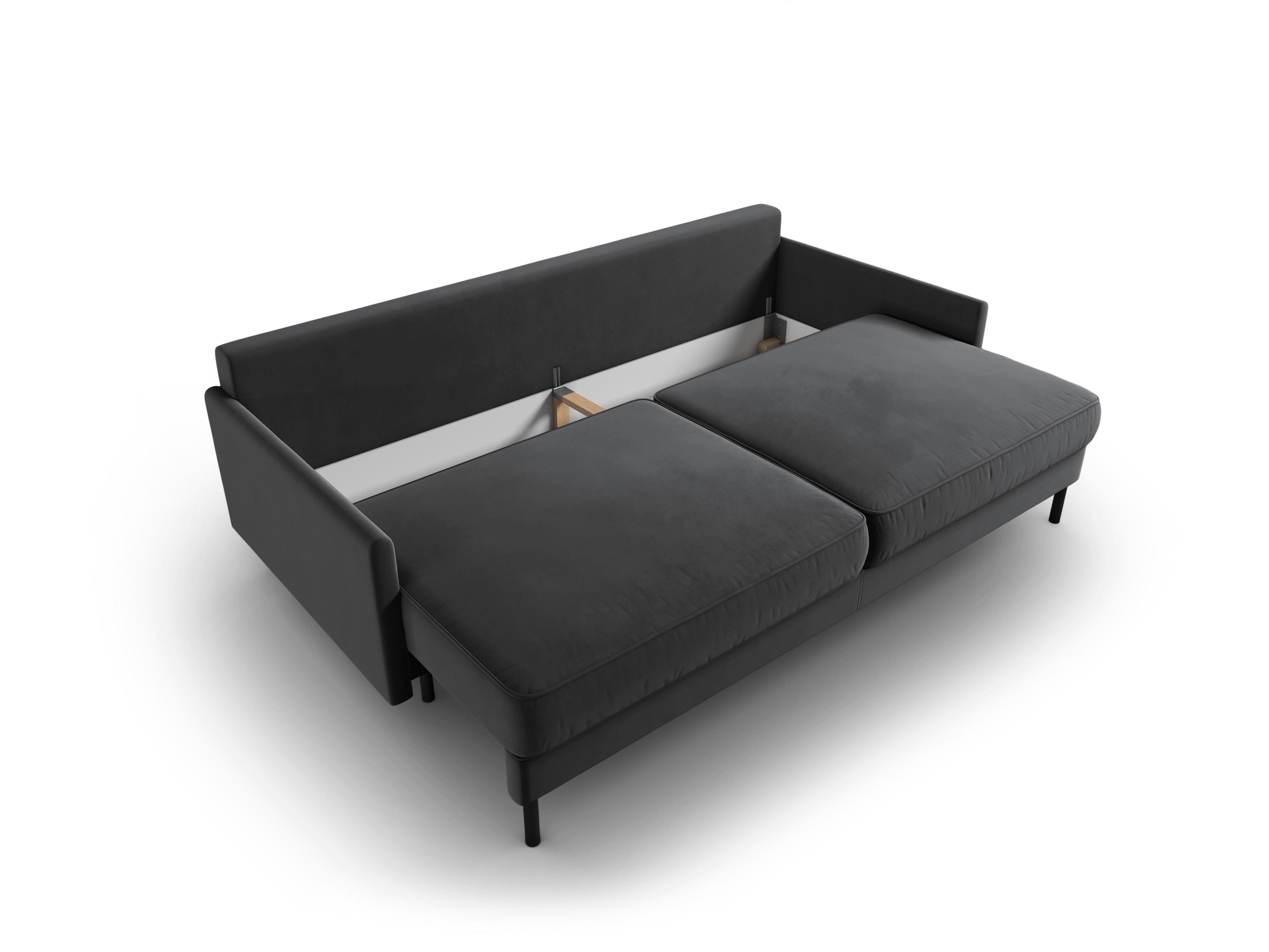 Sofa aksamitna z funkcją spania SCOTT ciemnoszary Micadoni    Eye on Design