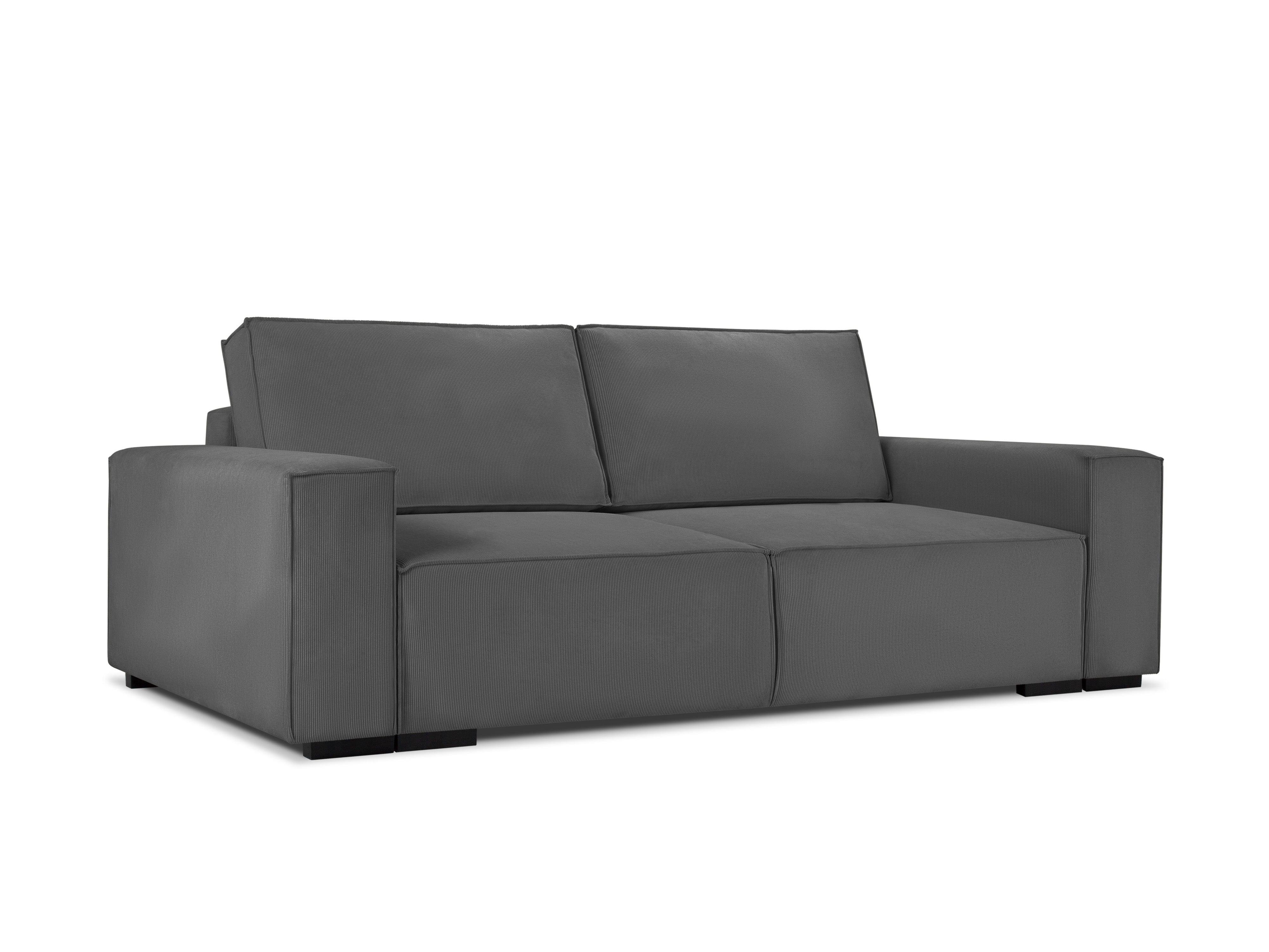 Sofa sztruksowa z funkcją spania EVELINE szary, Micadoni, Eye on Design