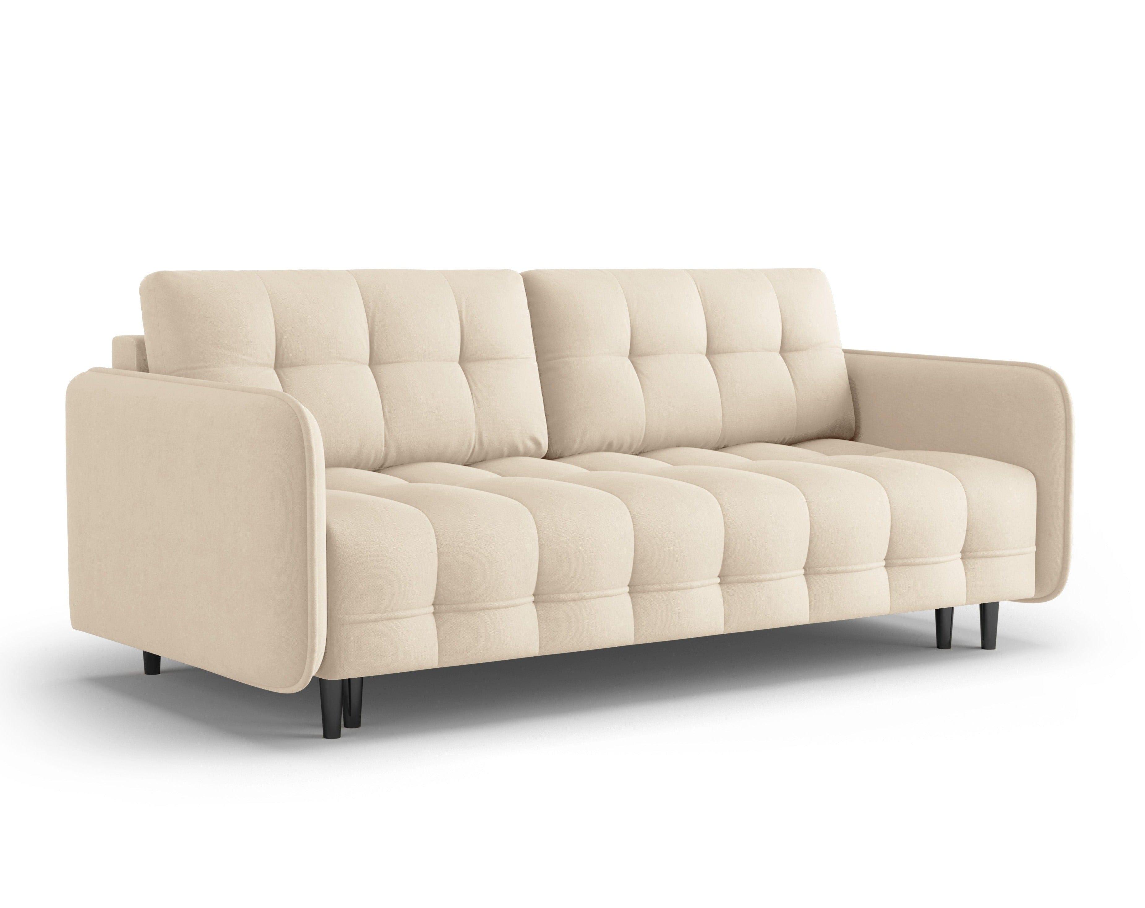 Sofa z funkcją spania NAPOLI jasnobeżowy z czarną podstawą Cosmopolitan Design    Eye on Design