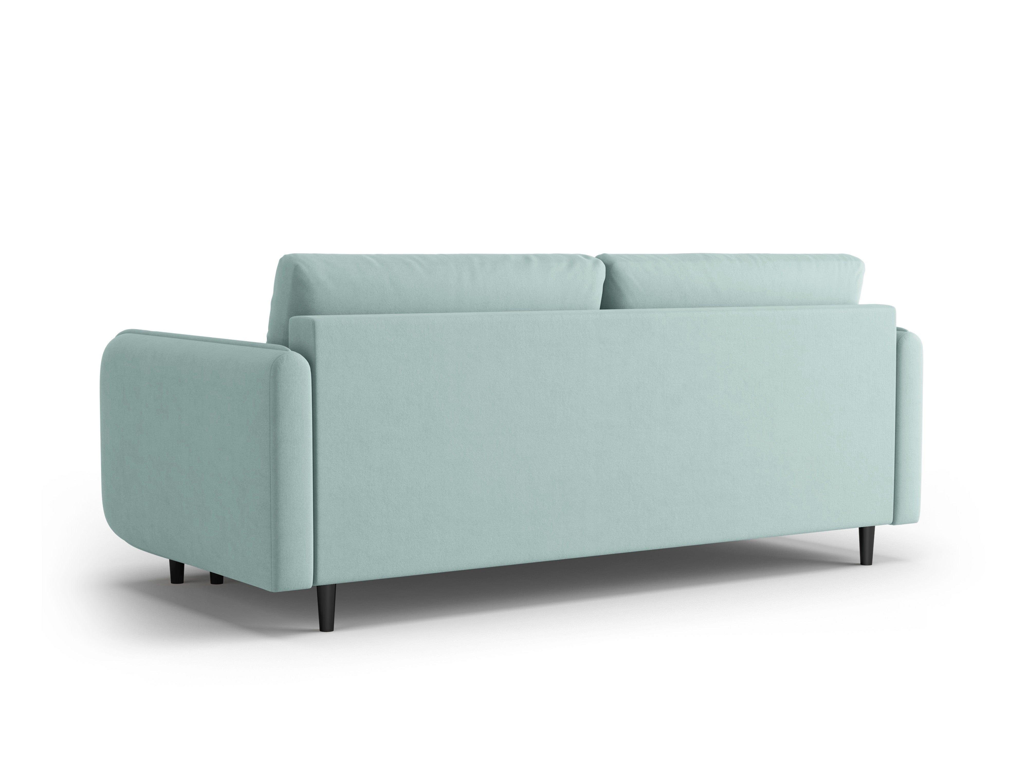Sofa z funkcją spania NAPOLI miętowy z czarną podstawą Cosmopolitan Design    Eye on Design