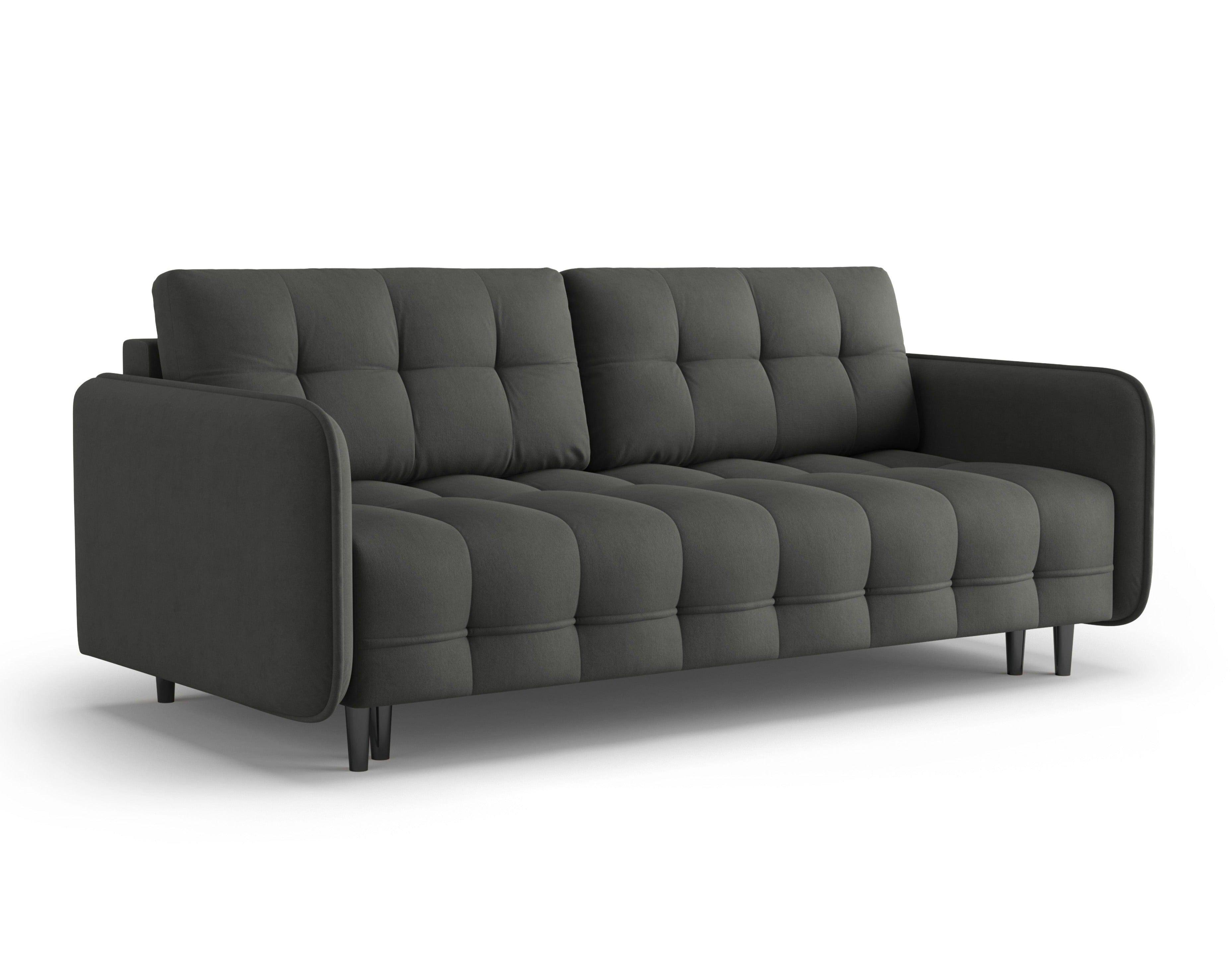 Sofa z funkcją spania SCALETA ciemnoszary z czarną podstawą, Micadoni, Eye on Design