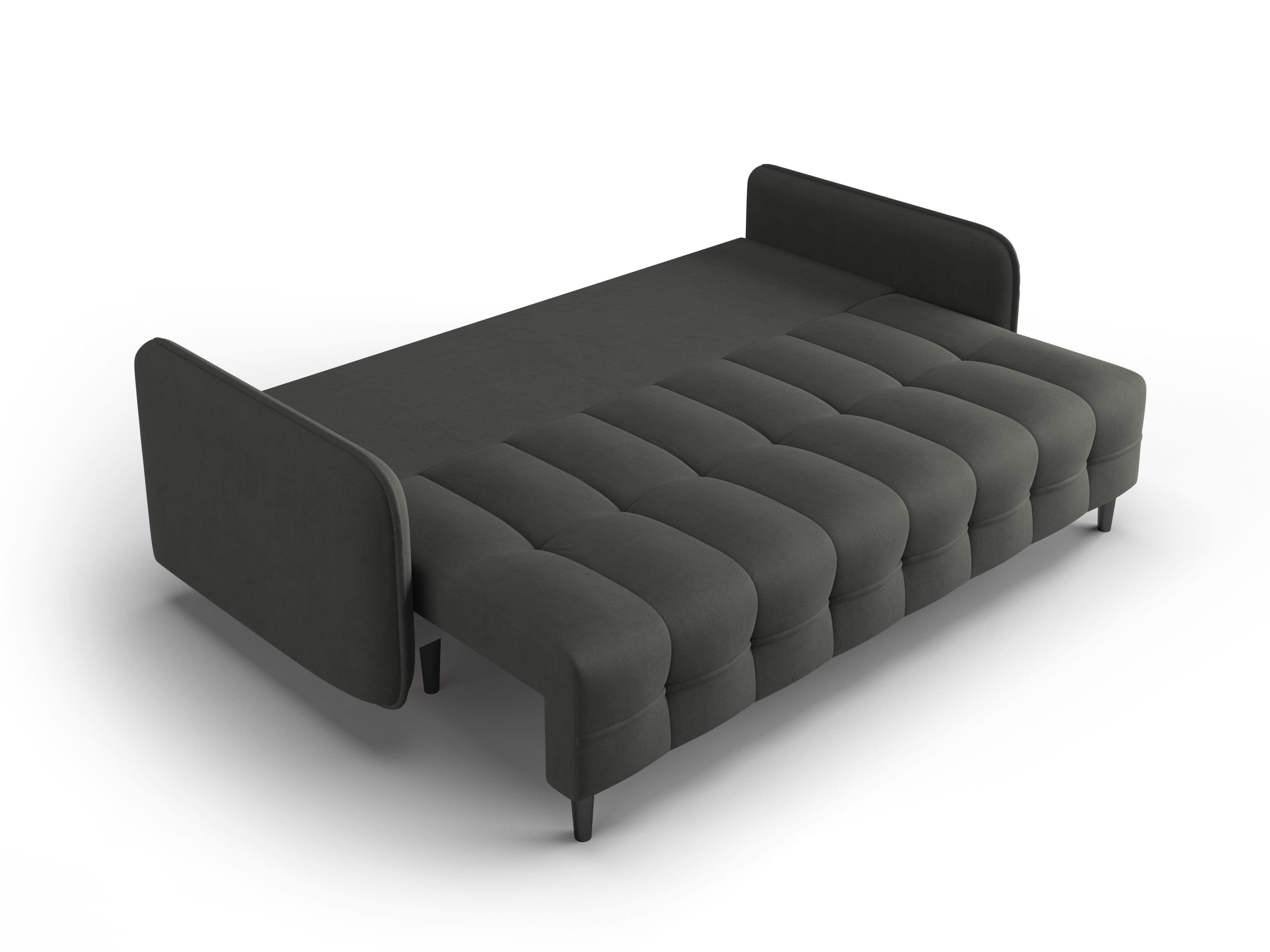 Sofa z funkcją spania SCALETA ciemnoszary z czarną podstawą, Micadoni, Eye on Design