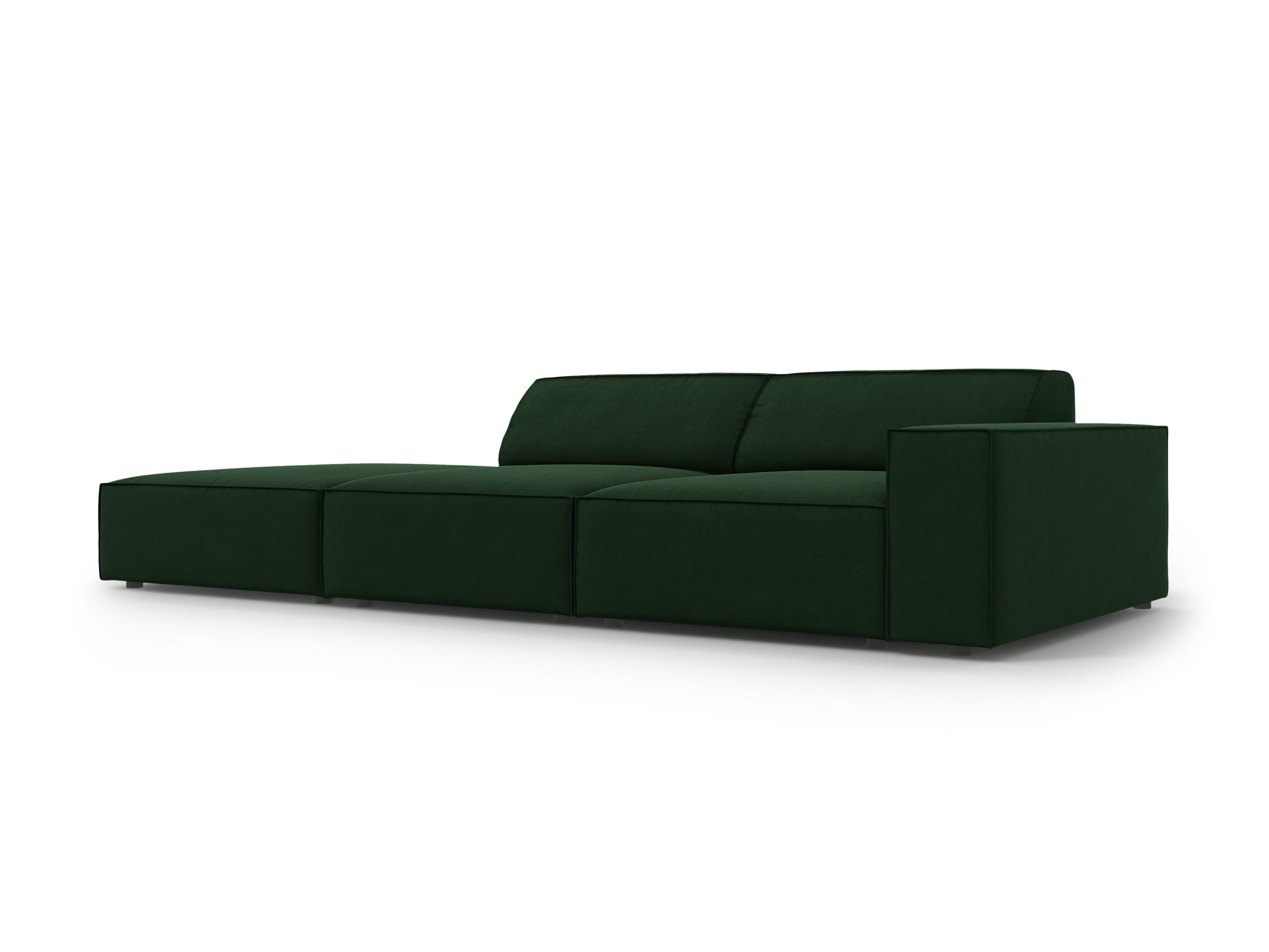 Sofa aksamitna lewostronna 3-osobowa JODIE butelkowa zieleń Micadoni    Eye on Design
