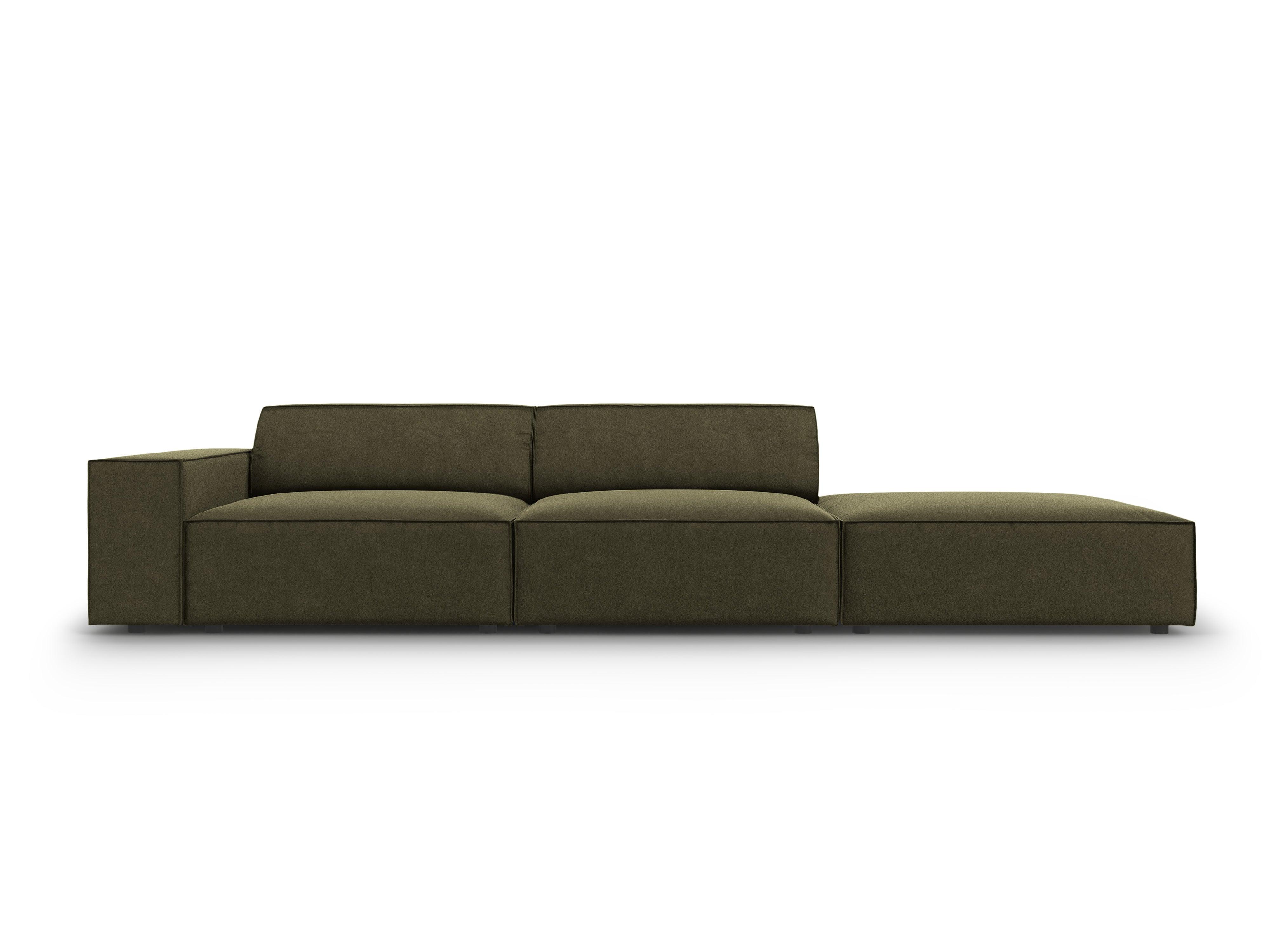 Sofa aksamitna prawostronna 3-osobowa JODIE zielony Micadoni    Eye on Design