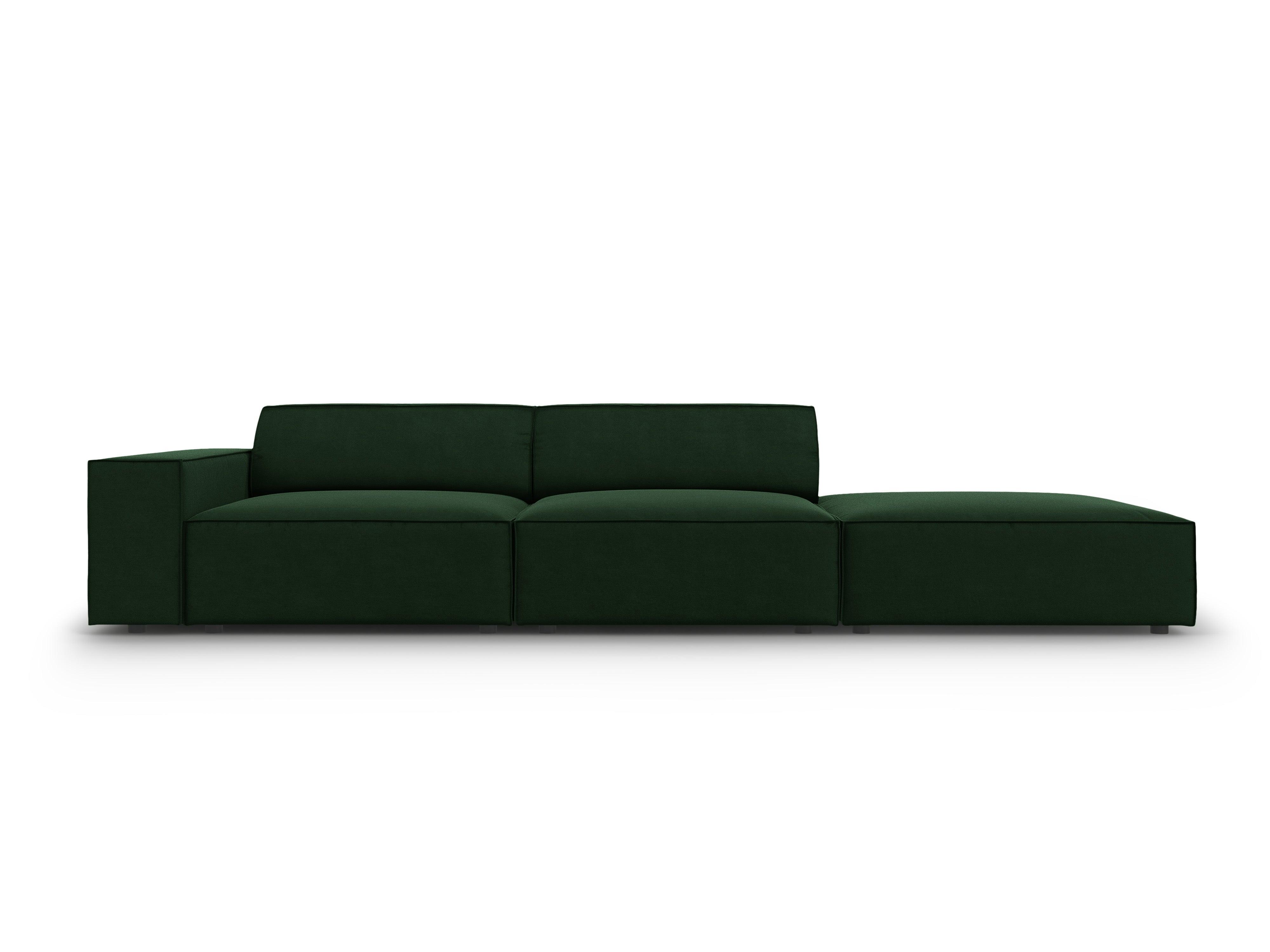 Sofa aksamitna prawostronna 3-osobowa JODIE butelkowa zieleń Micadoni    Eye on Design