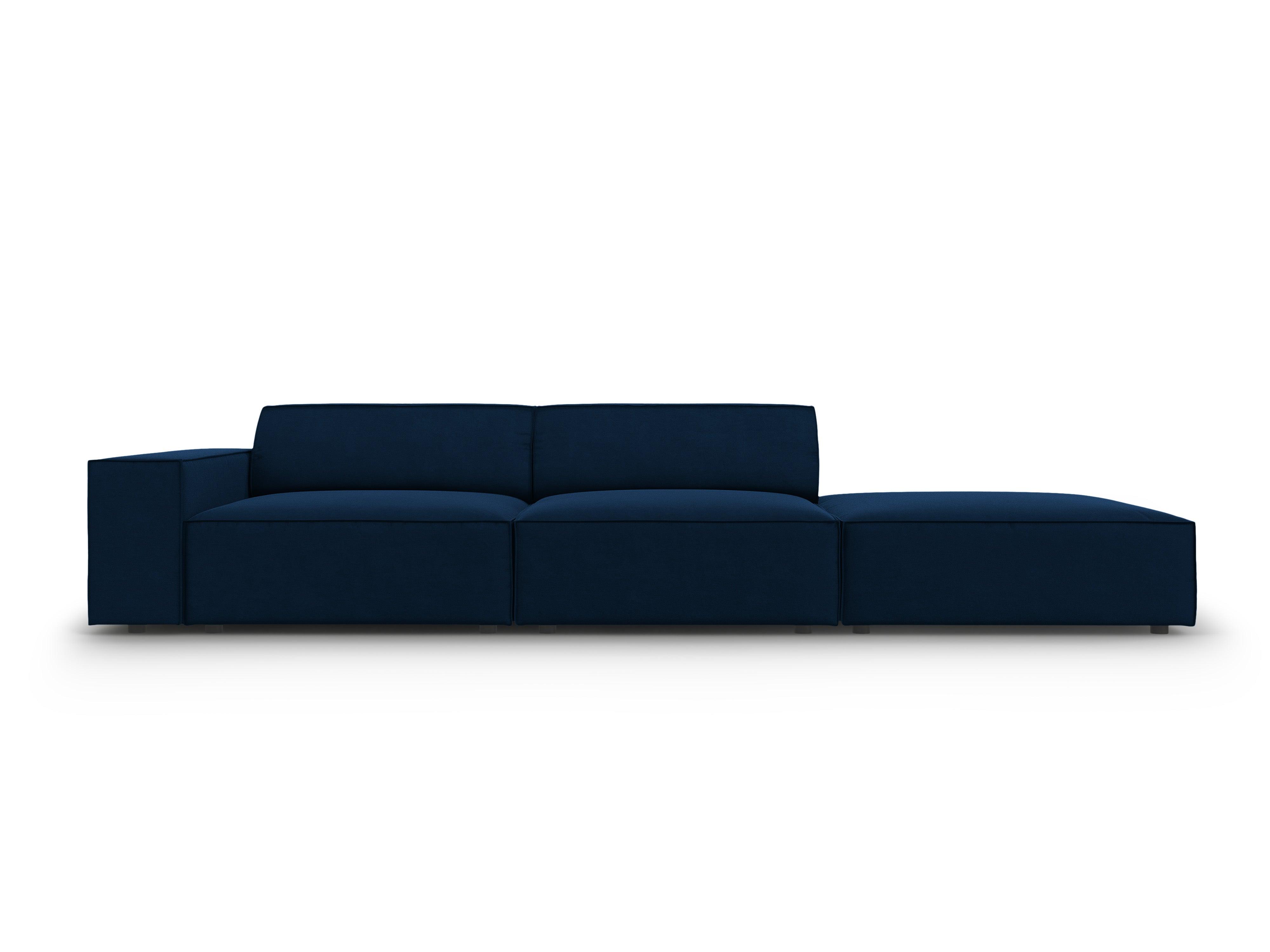 Sofa aksamitna prawostronna 3-osobowa JODIE granat królewski Micadoni    Eye on Design