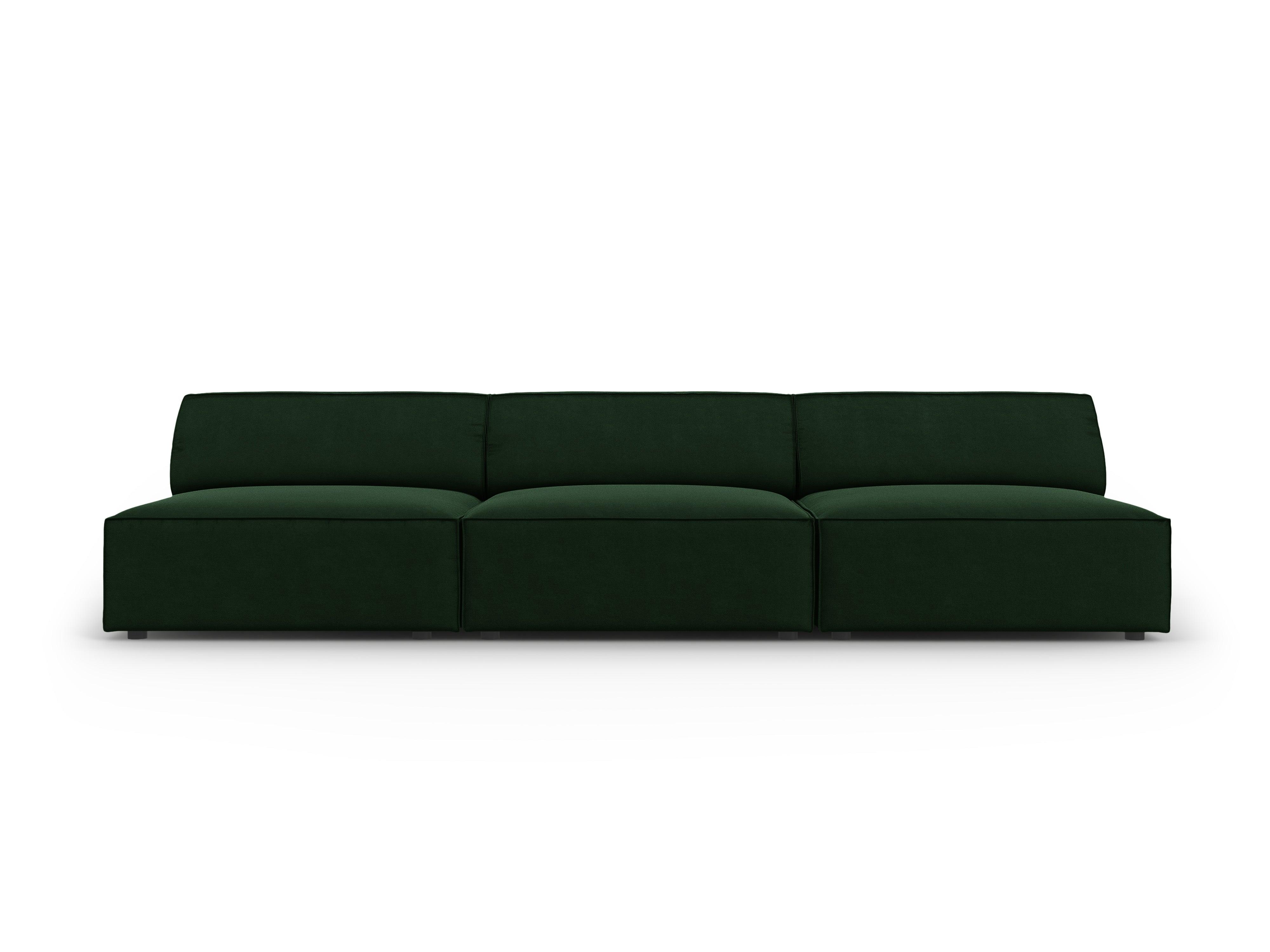 Sofa aksamitna 3-osobowa otwarta JODIE butelkowa zieleń Micadoni    Eye on Design