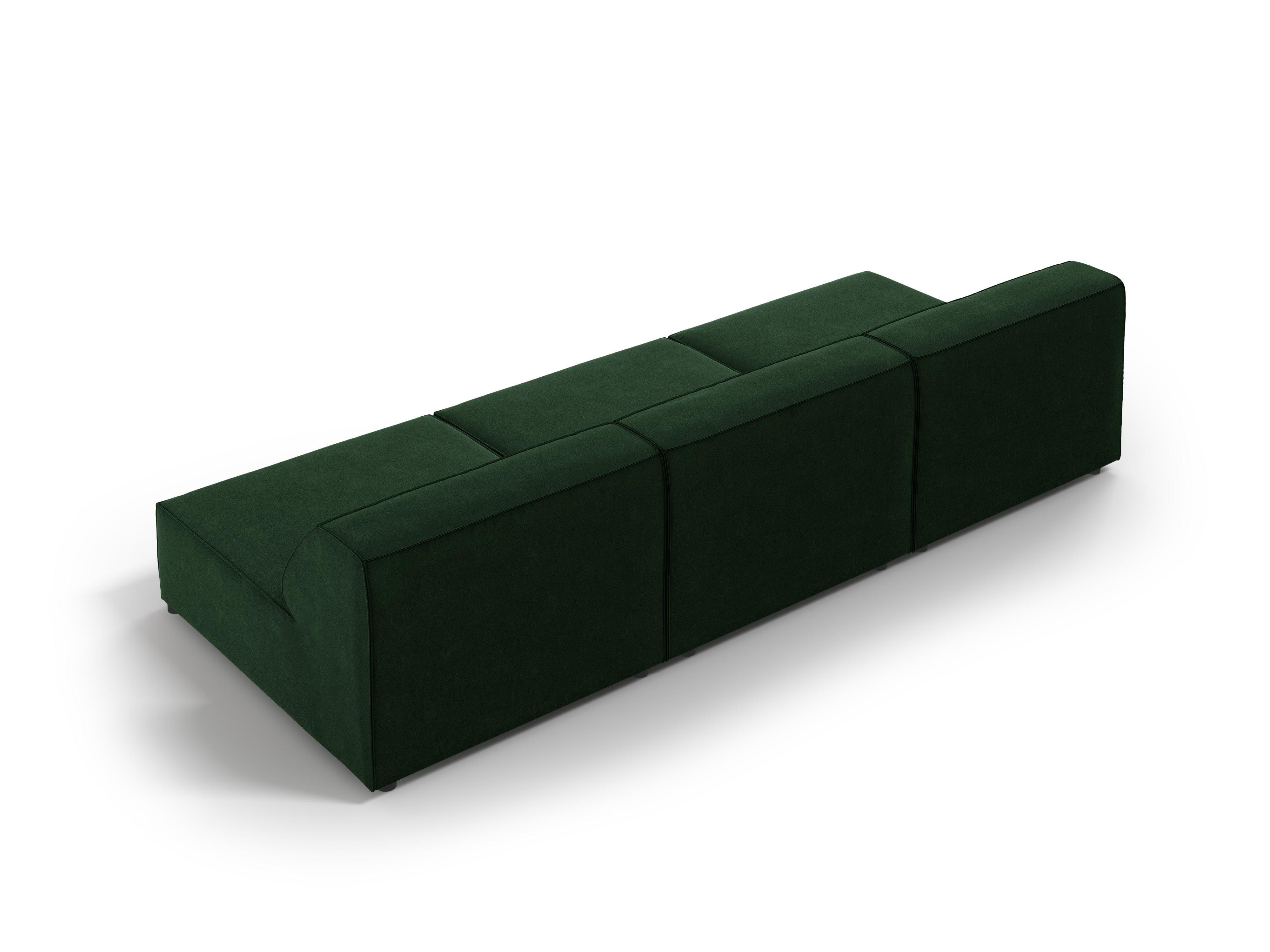 Sofa aksamitna 3-osobowa otwarta JODIE butelkowa zieleń Micadoni    Eye on Design