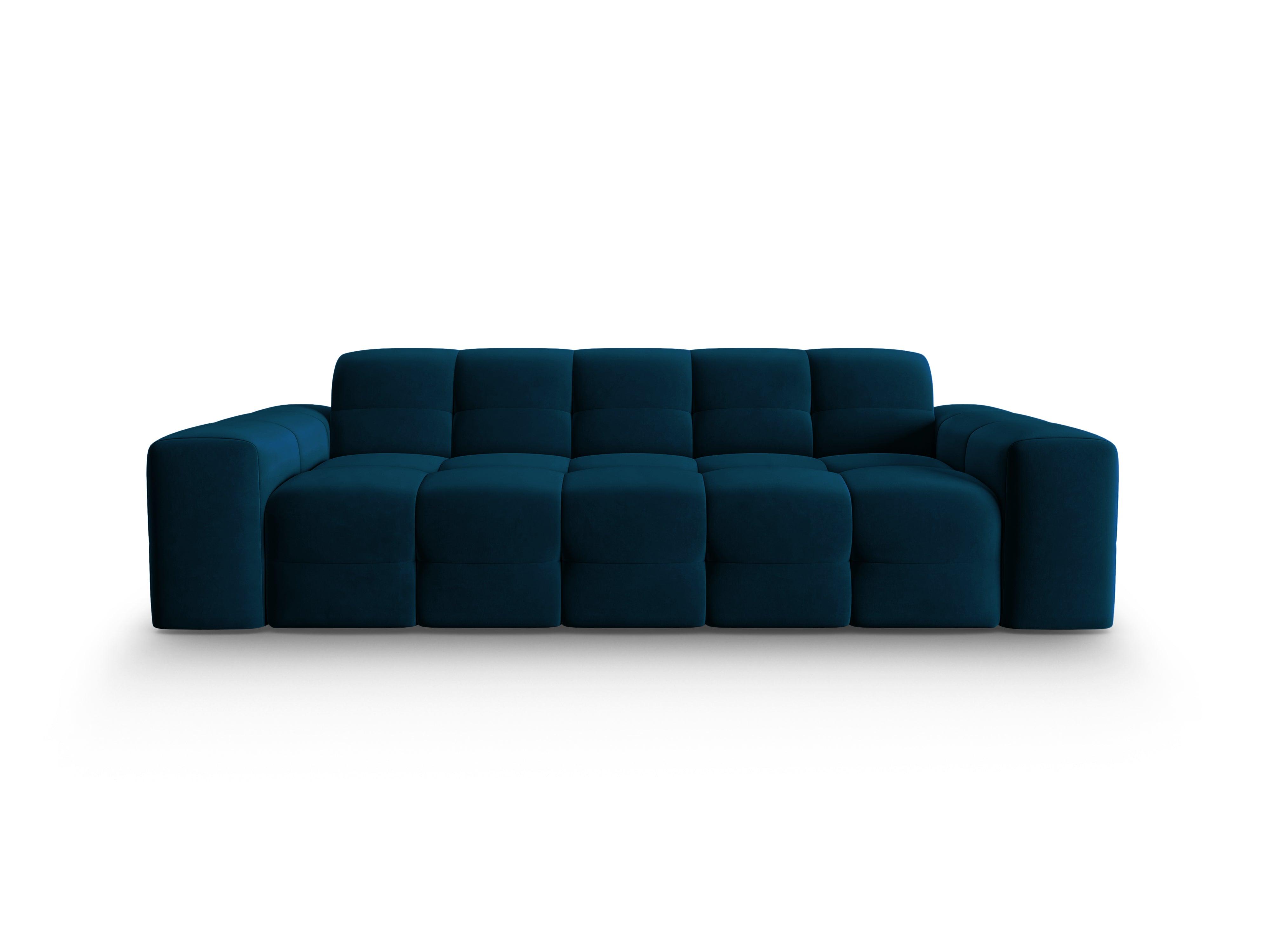 Sofa aksamitna 3-osobowa KENDAL granatowy Micadoni    Eye on Design