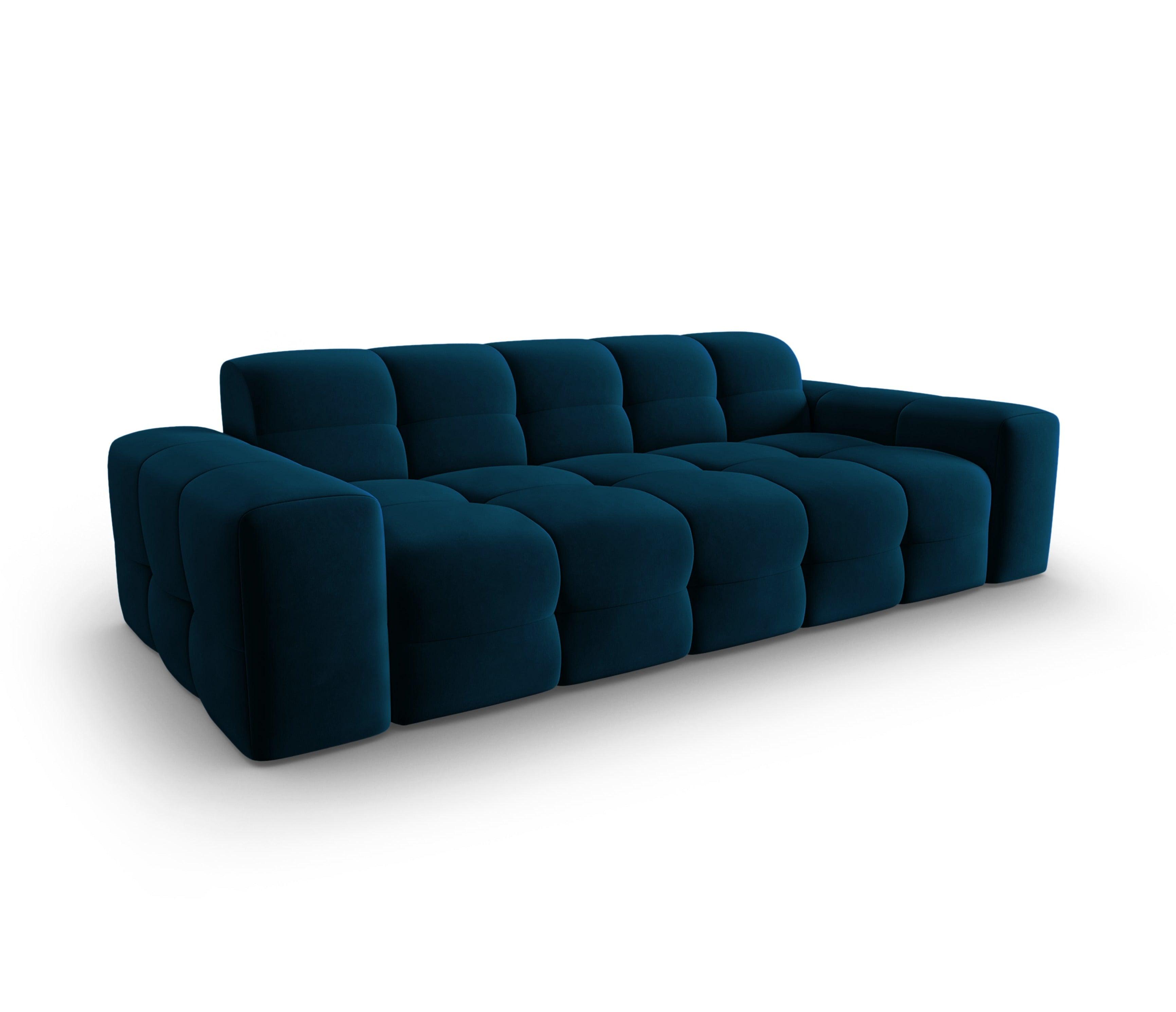 Sofa aksamitna 3-osobowa KENDAL granatowy Micadoni    Eye on Design