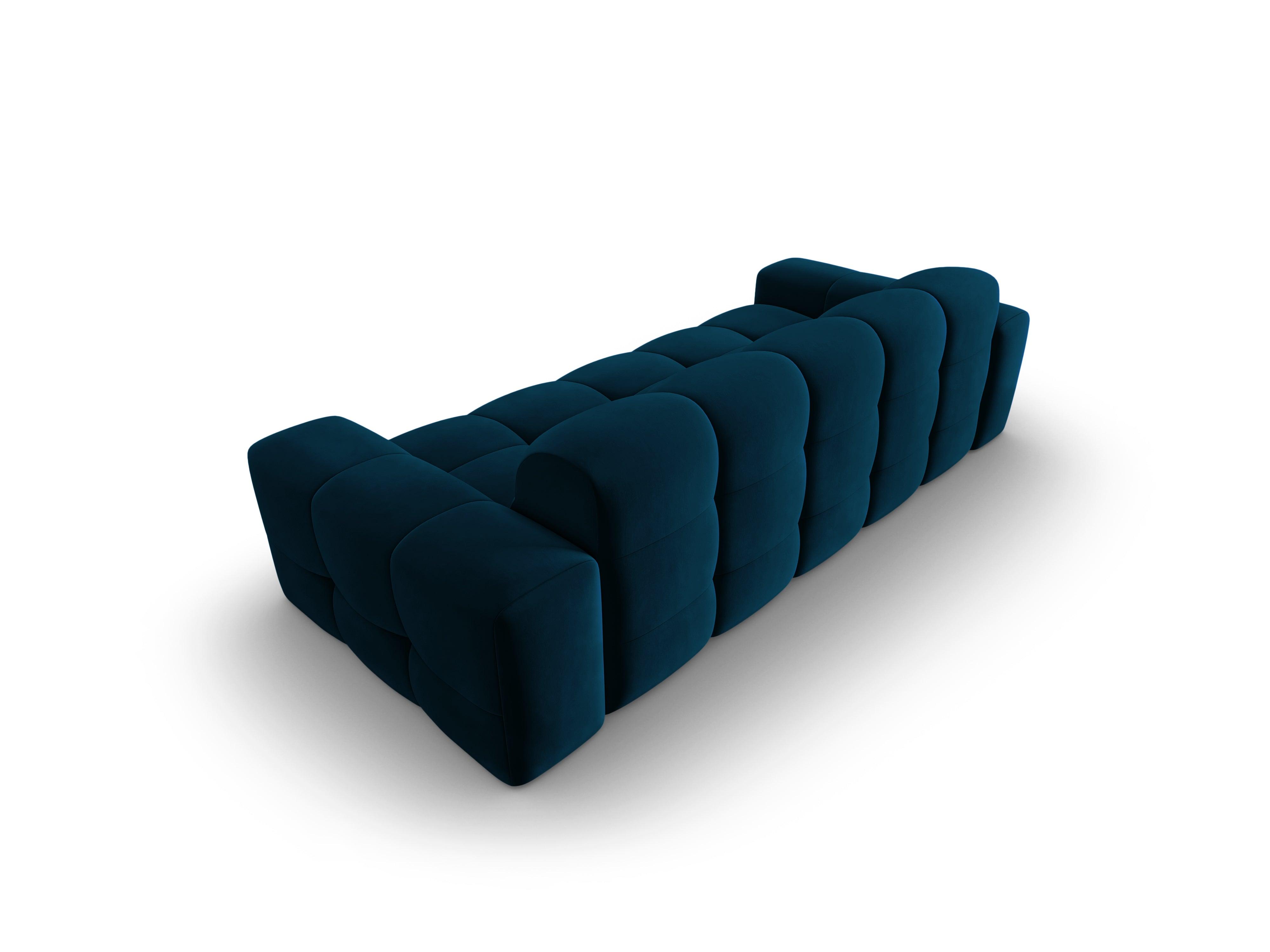 Sofa aksamitna 3-osobowa KENDAL granatowy Micadoni    Eye on Design