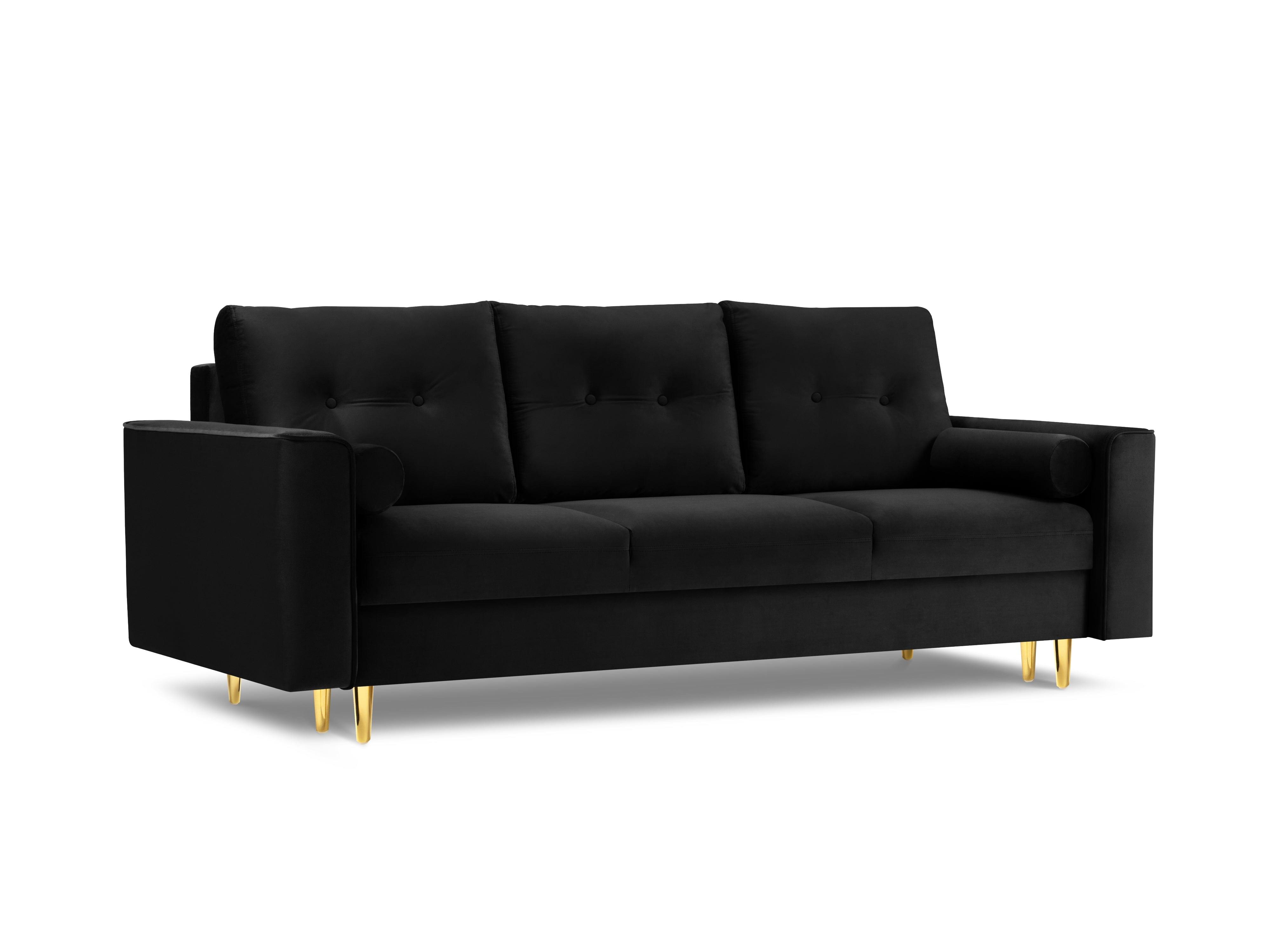 sofa aksamitna czarna Leona 