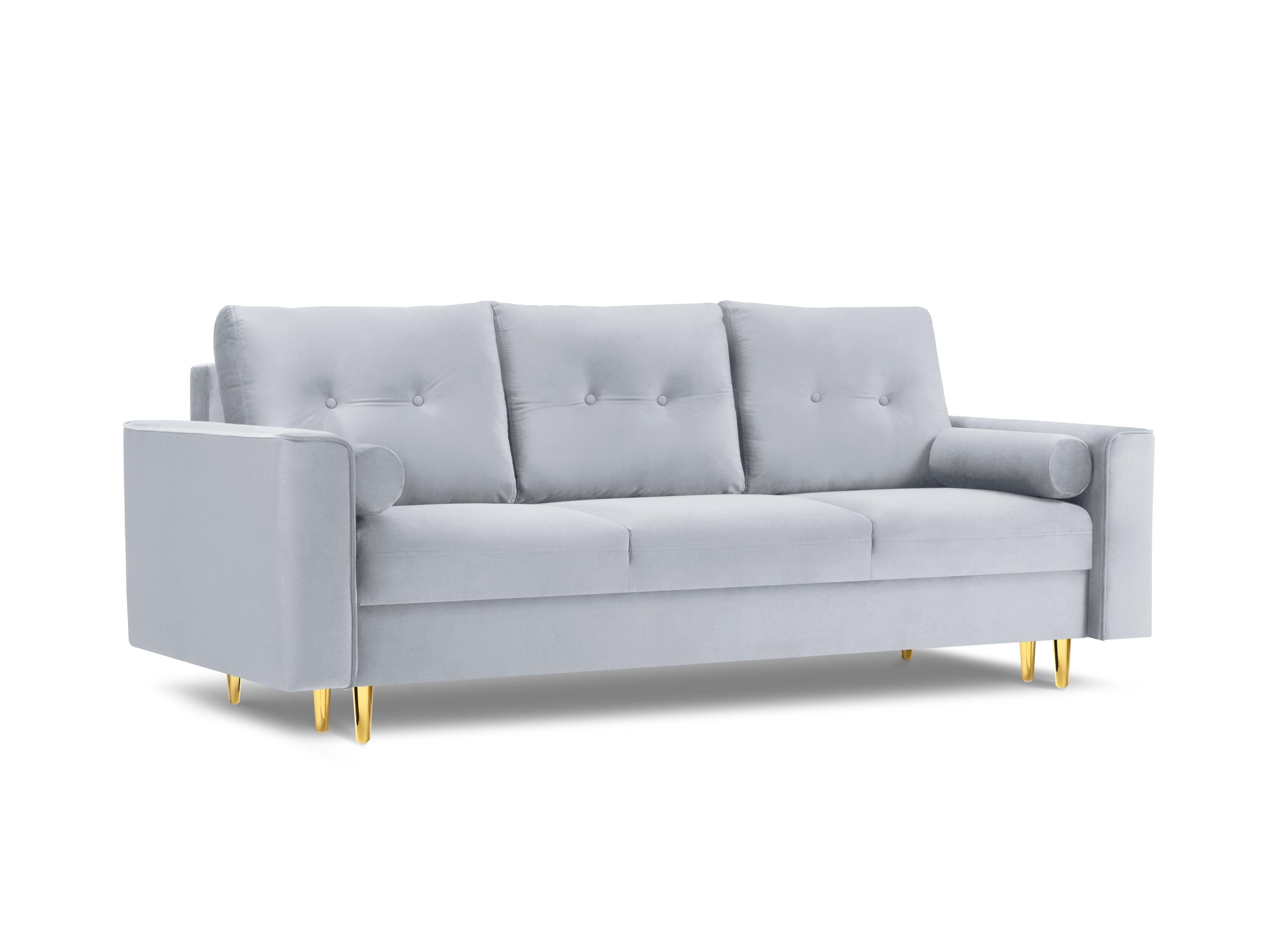 sofa aksamitna Leona jasnoniebieska 
