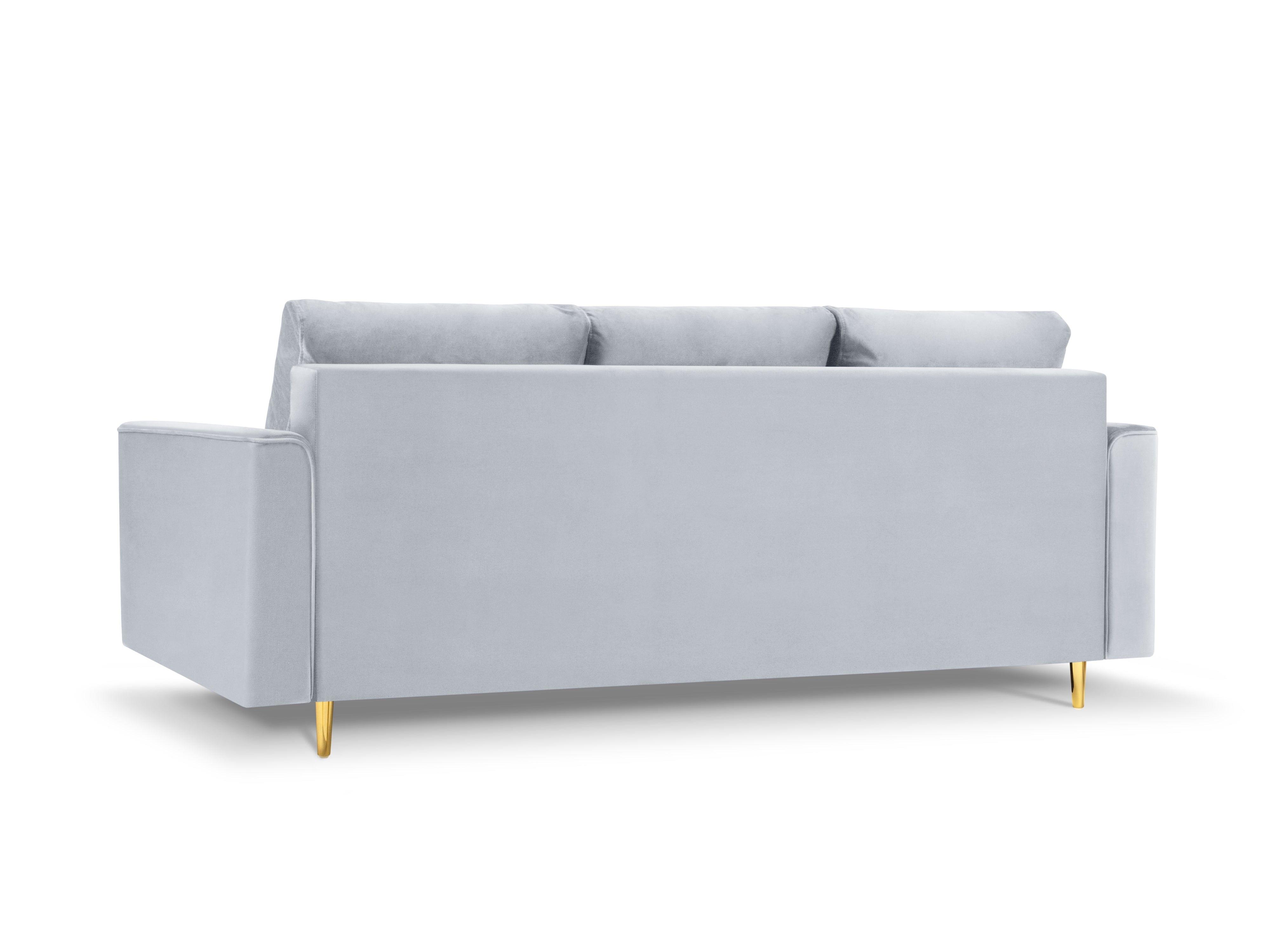 sofa jasnoniebieska z poduszkami 
