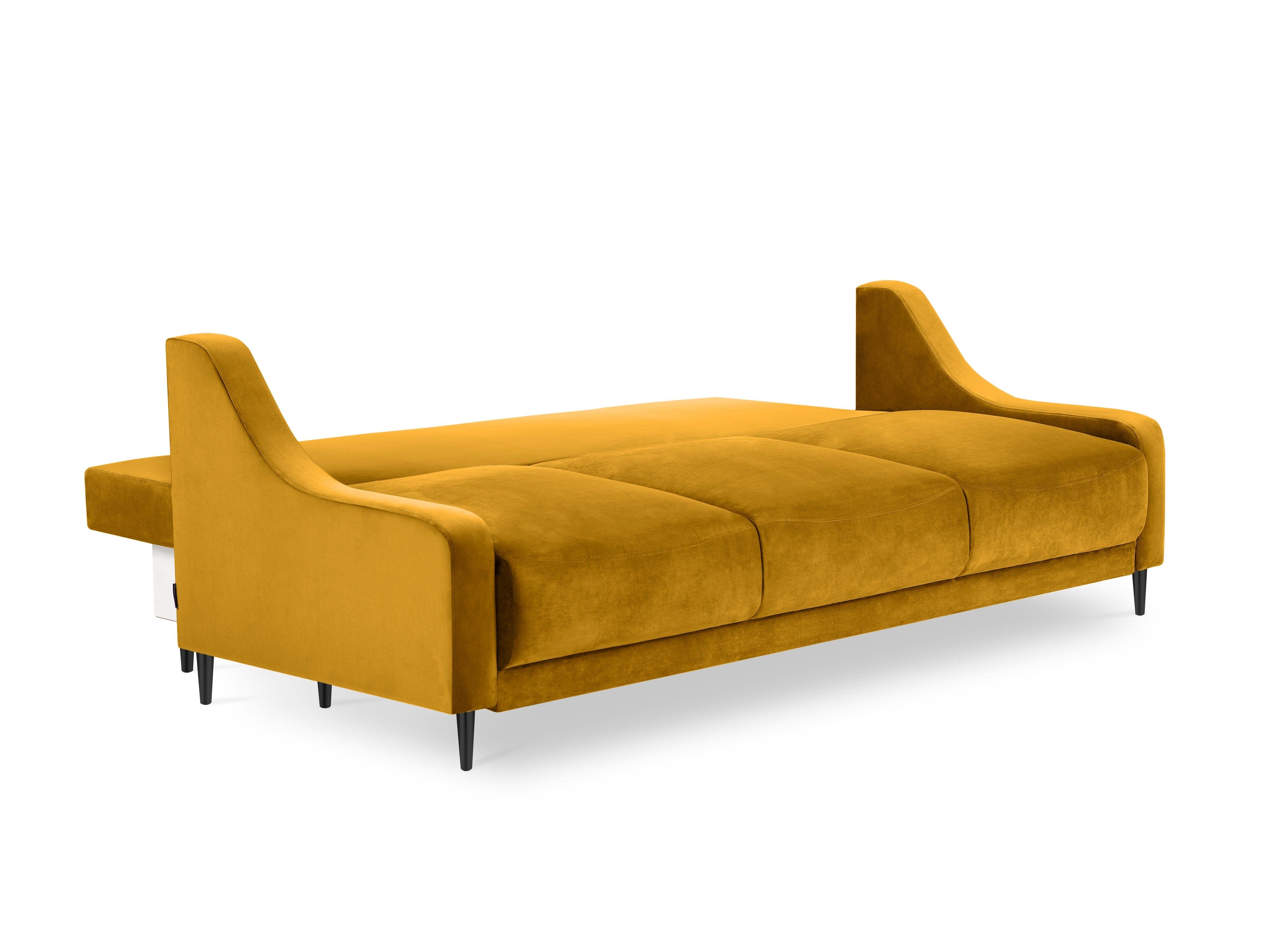 sofa z funkcją spania żółta