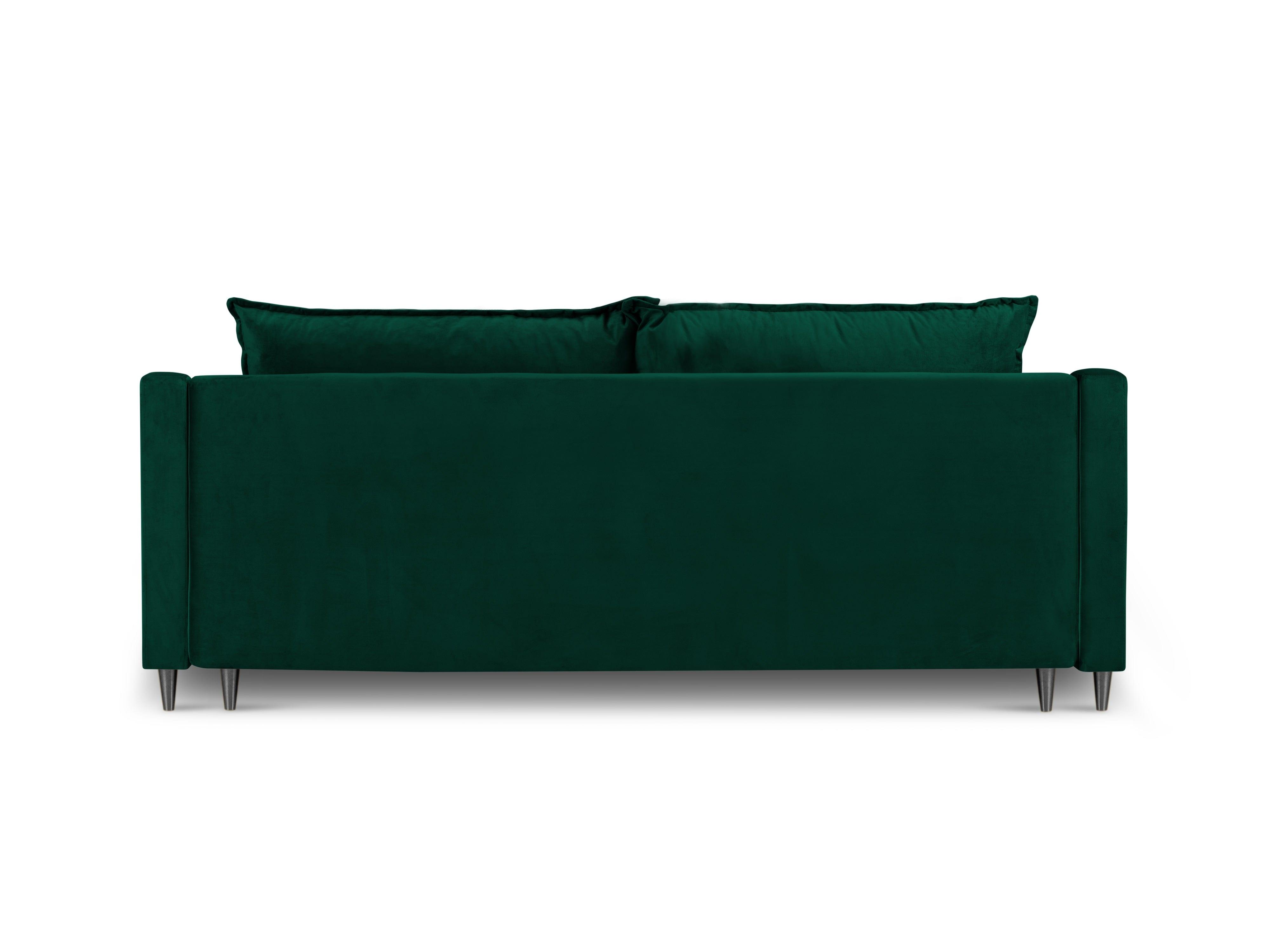 Sofa aksamitna z funkcją spania RUTILE butelkowa zieleń, Micadoni, Eye on Design
