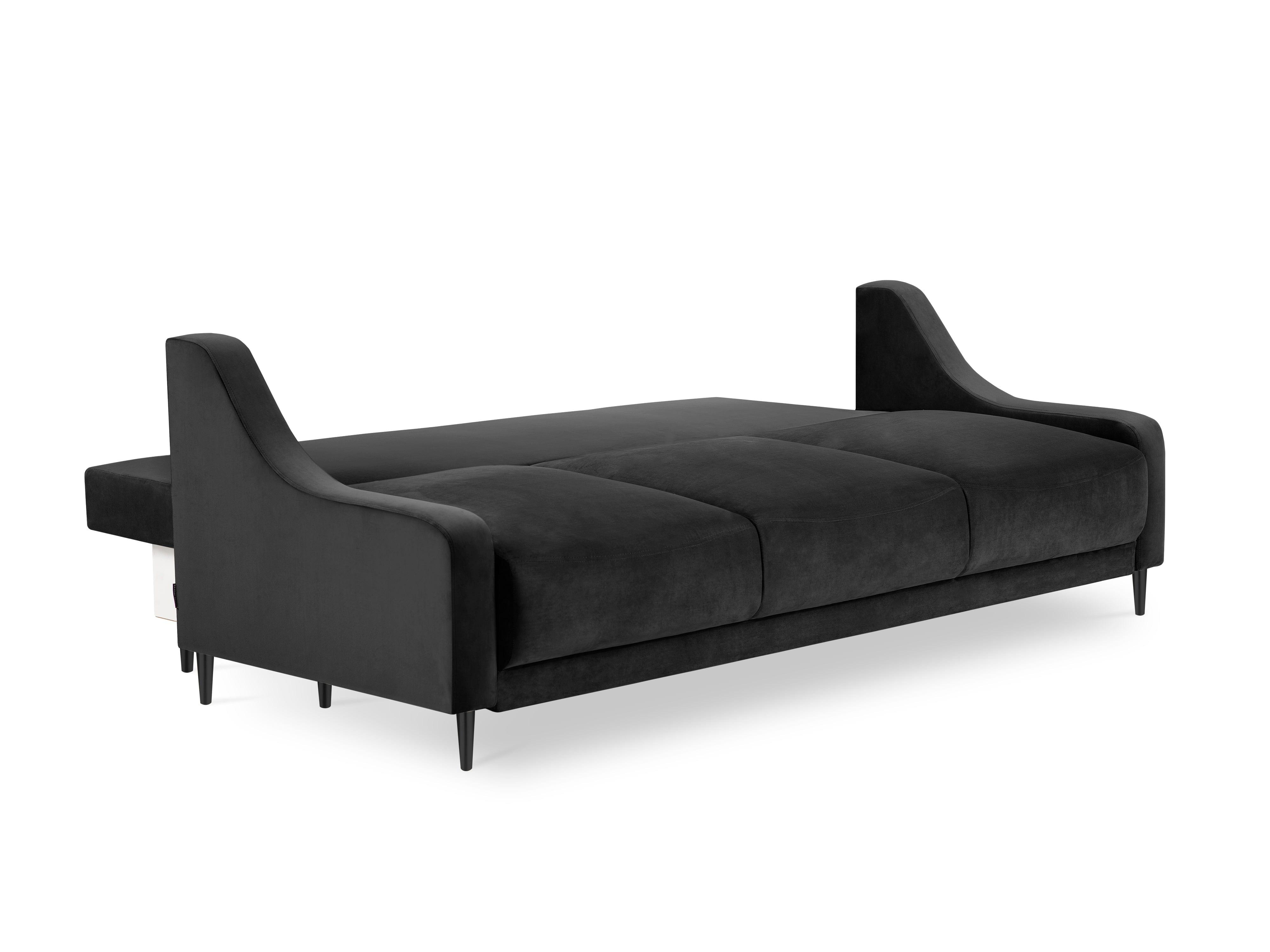 Sofa aksamitna z funkcją spania RUTILE ciemnoszary, Micadoni, Eye on Design