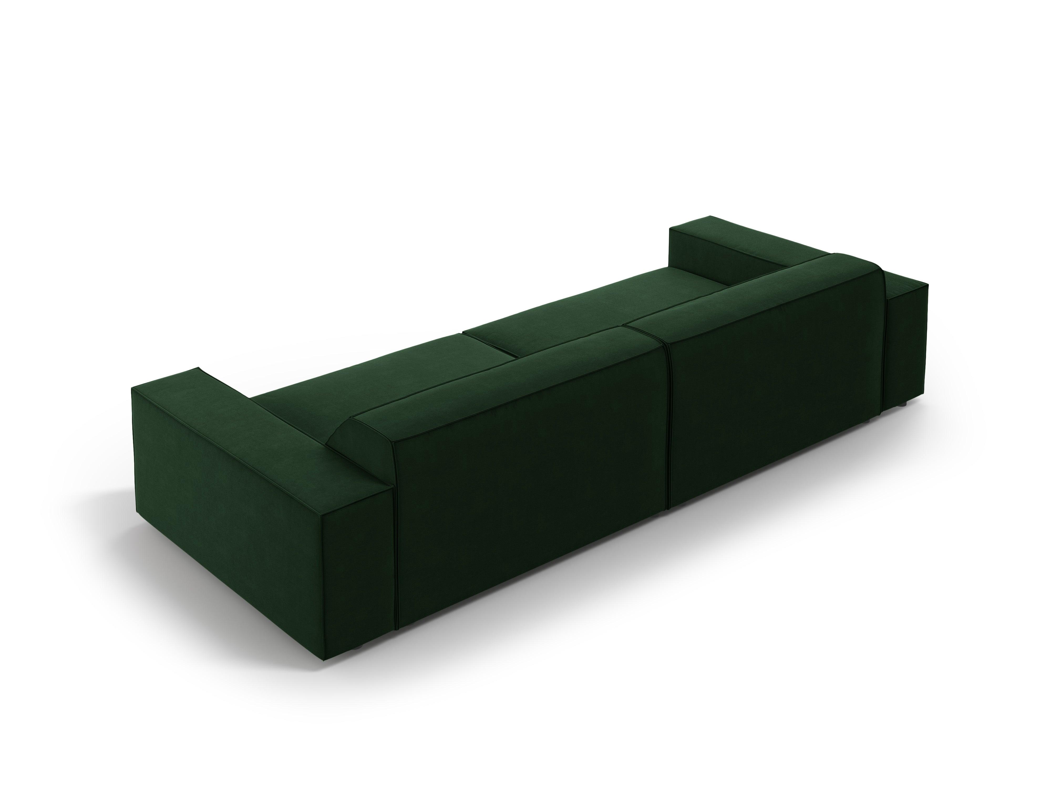 Sofa aksamitna 3-osobowa JODIE butelkowa zieleń Micadoni    Eye on Design