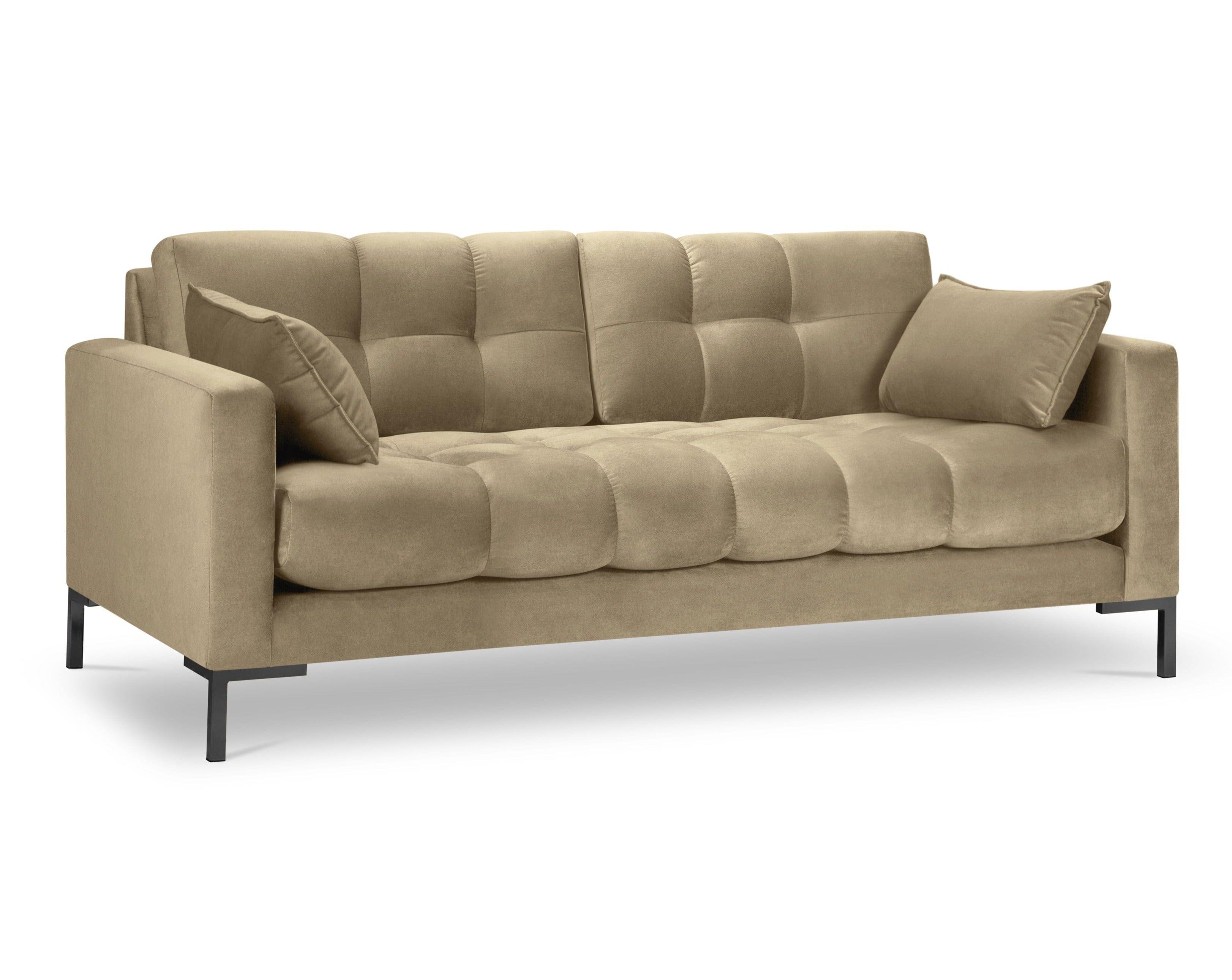 3-osobowa aksamitna sofa beżowa