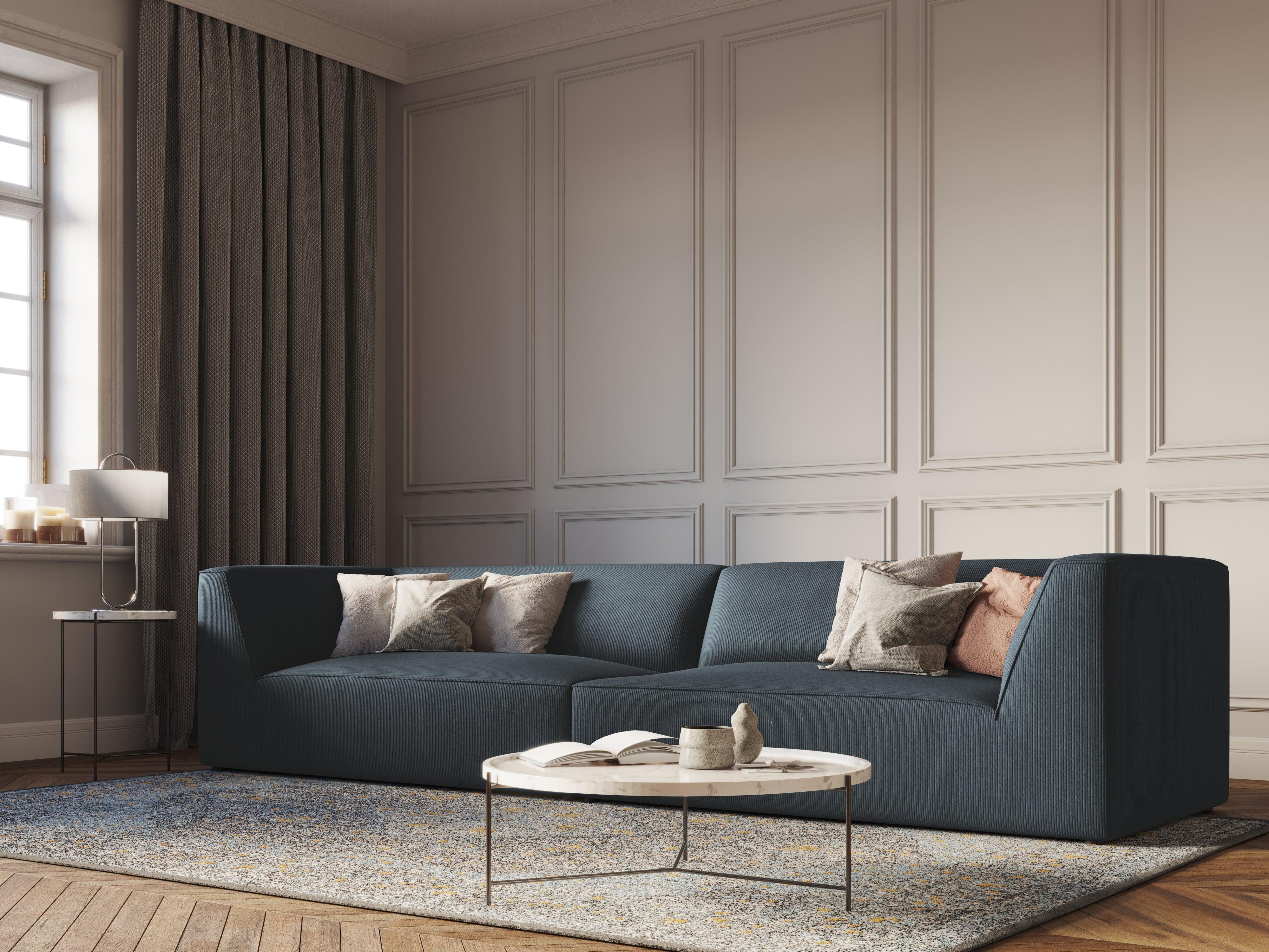 Sofa sztruksowa RUBY niebieski Micadoni    Eye on Design