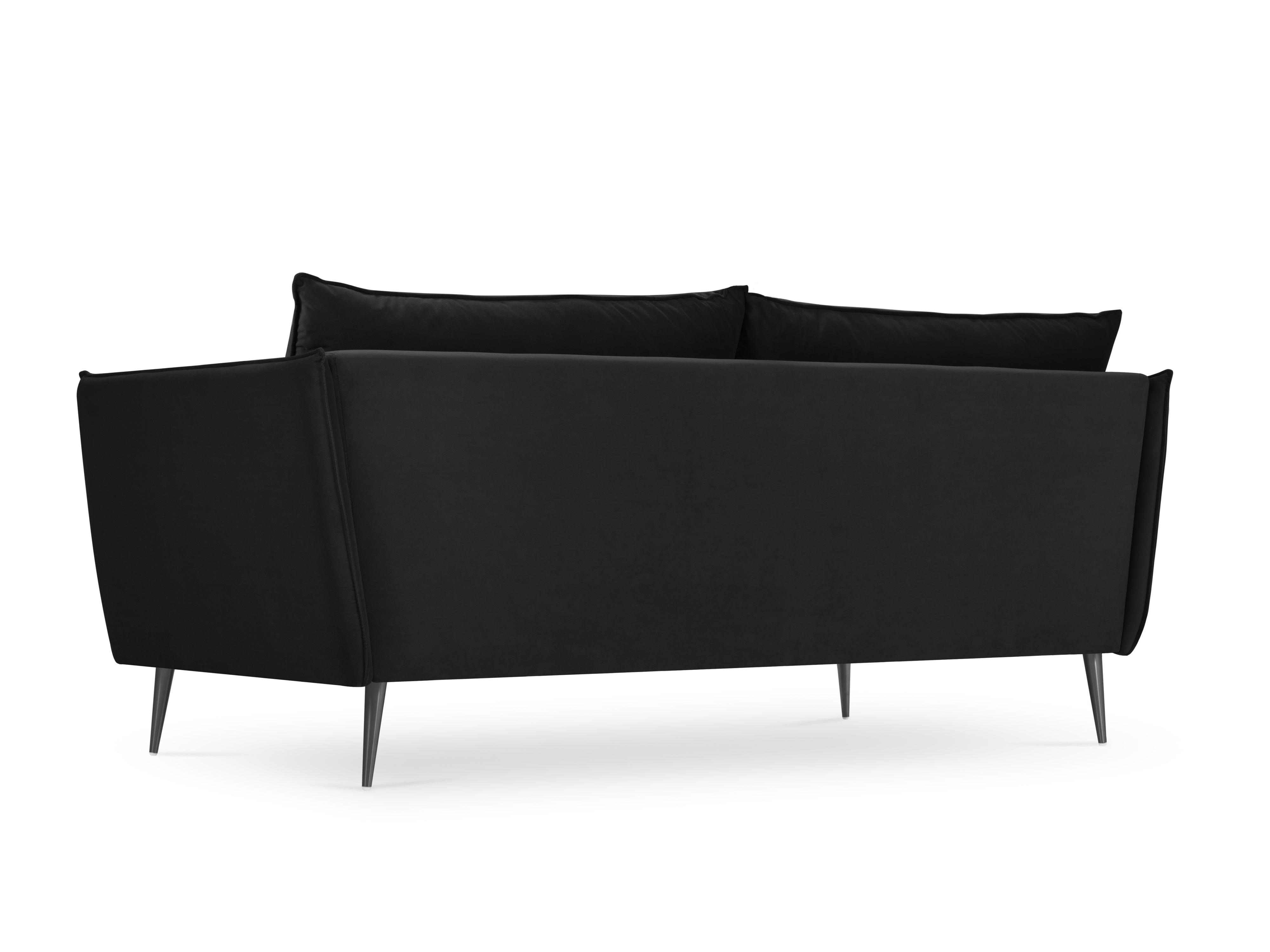 czarna sofa z czarną podstawą 