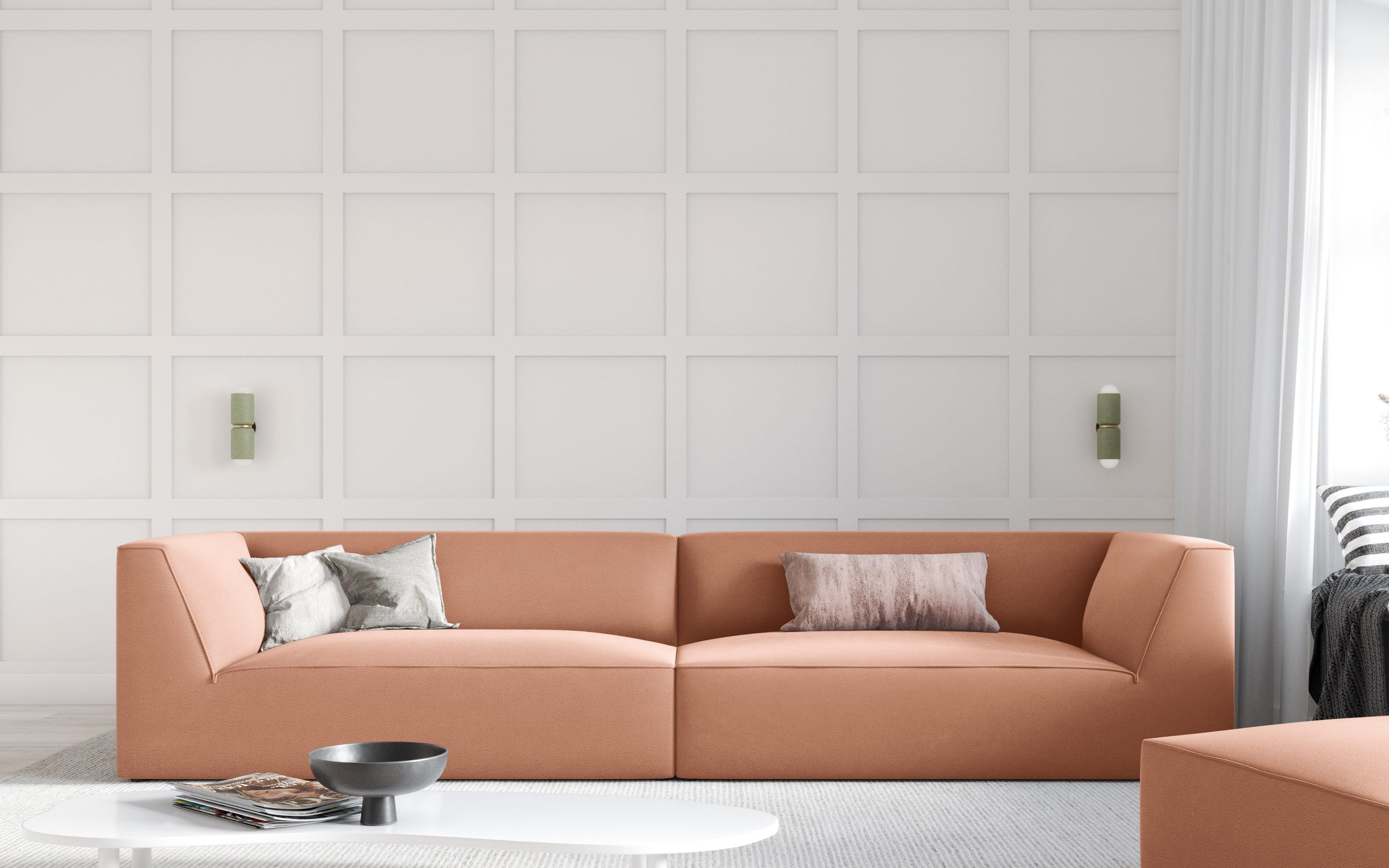 Sofa aksamitna RUBY łososiowy Micadoni    Eye on Design