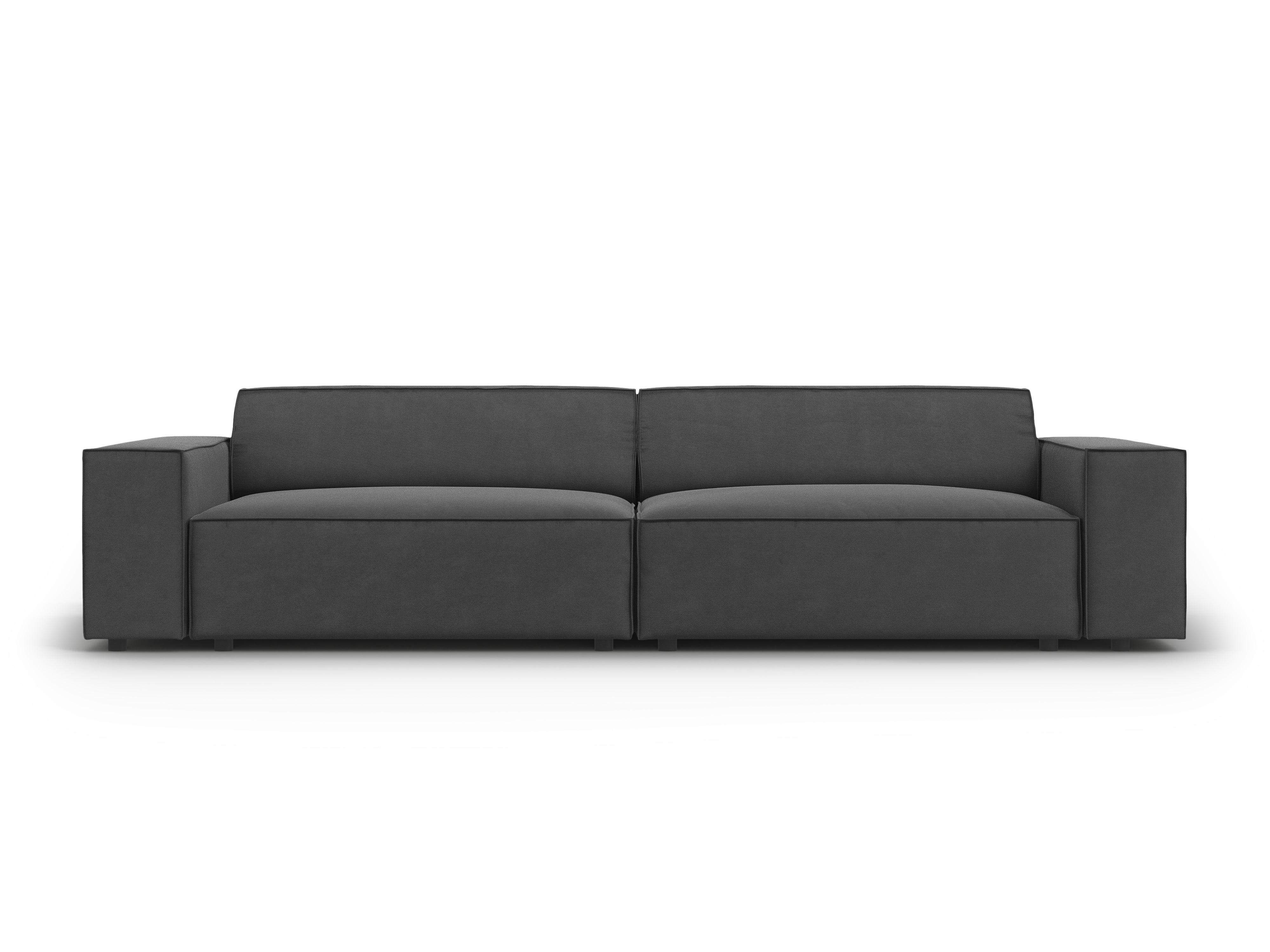 Sofa aksamitna 4-osobowa JODIE ciemnoszary Micadoni    Eye on Design