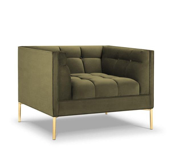 Fotel aksamitny KAROO zielony, Micadoni, Eye on Design