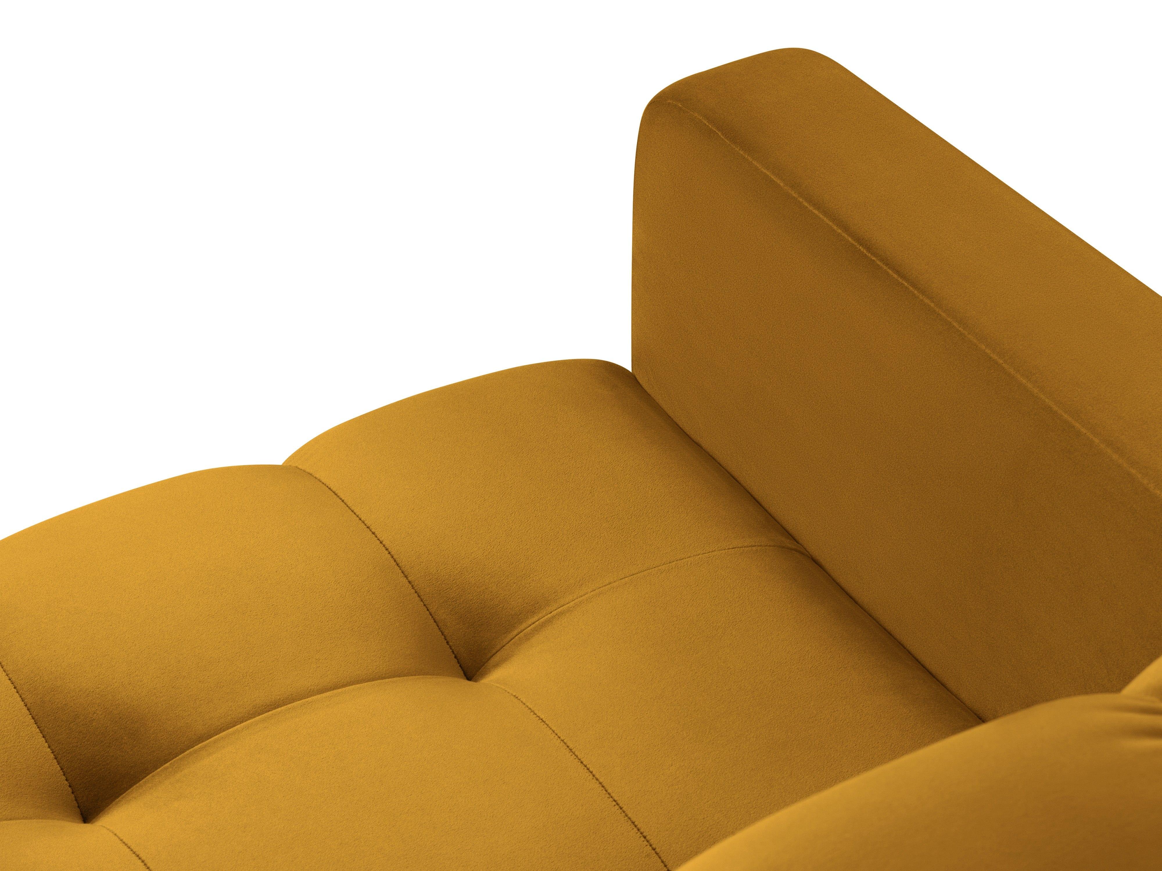 Fotel aksamitny MAMAIA żółty z czarną podstawą, Micadoni, Eye on Design