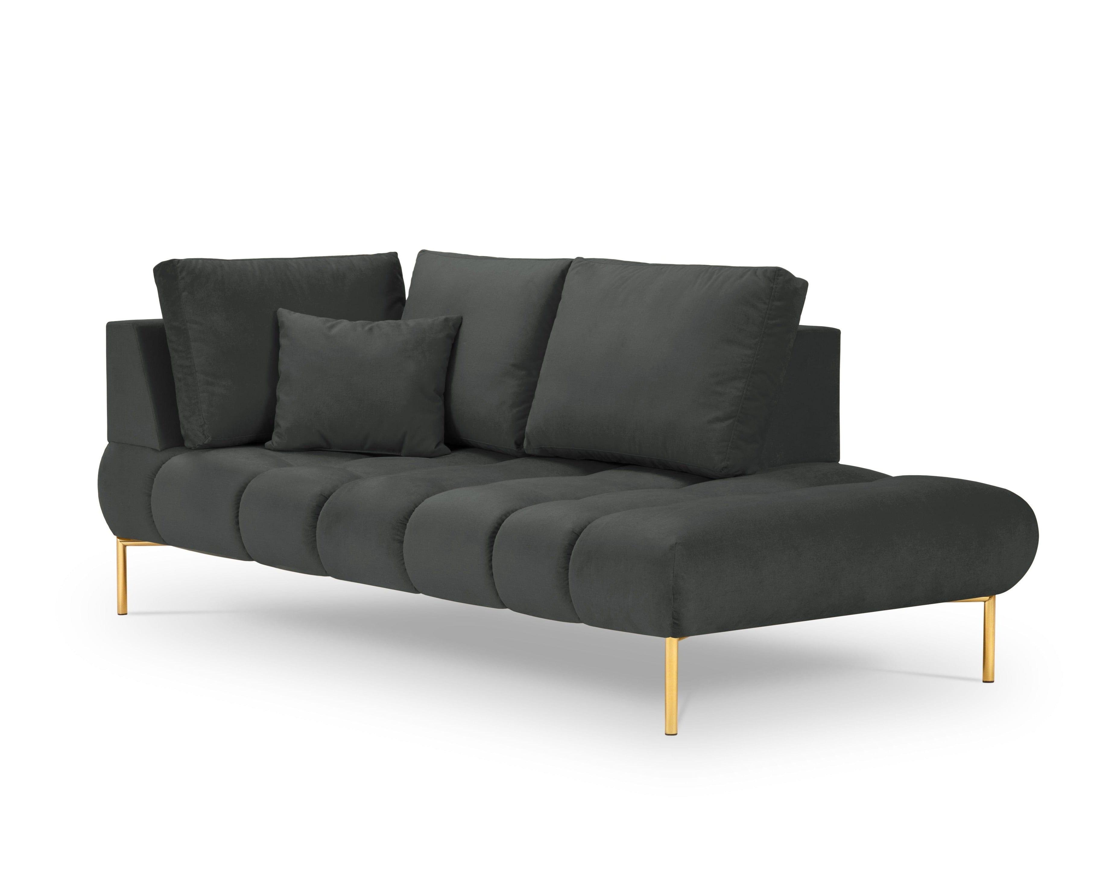Szezlong aksamitny prawostronny MALVIN ciemnoszary, Micadoni, Eye on Design