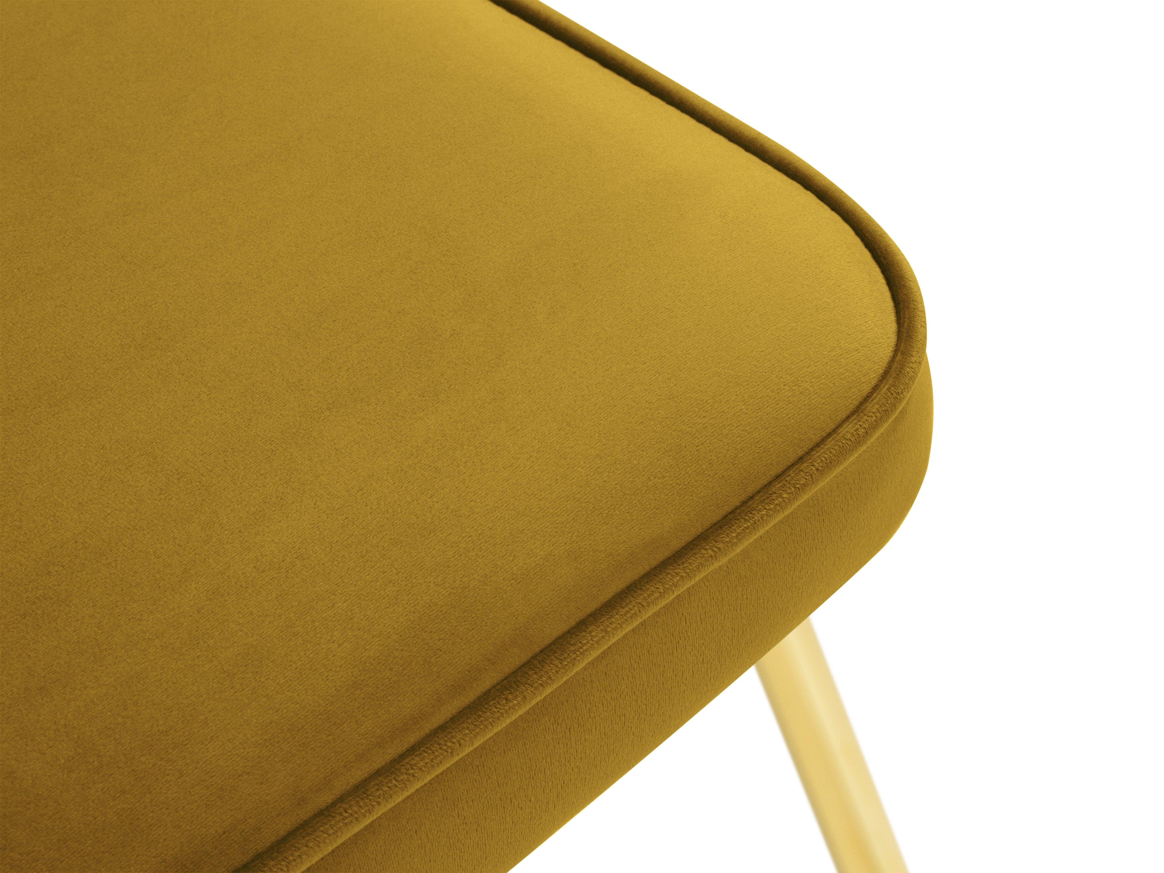 krzesło żółte ze złotą podstawą 