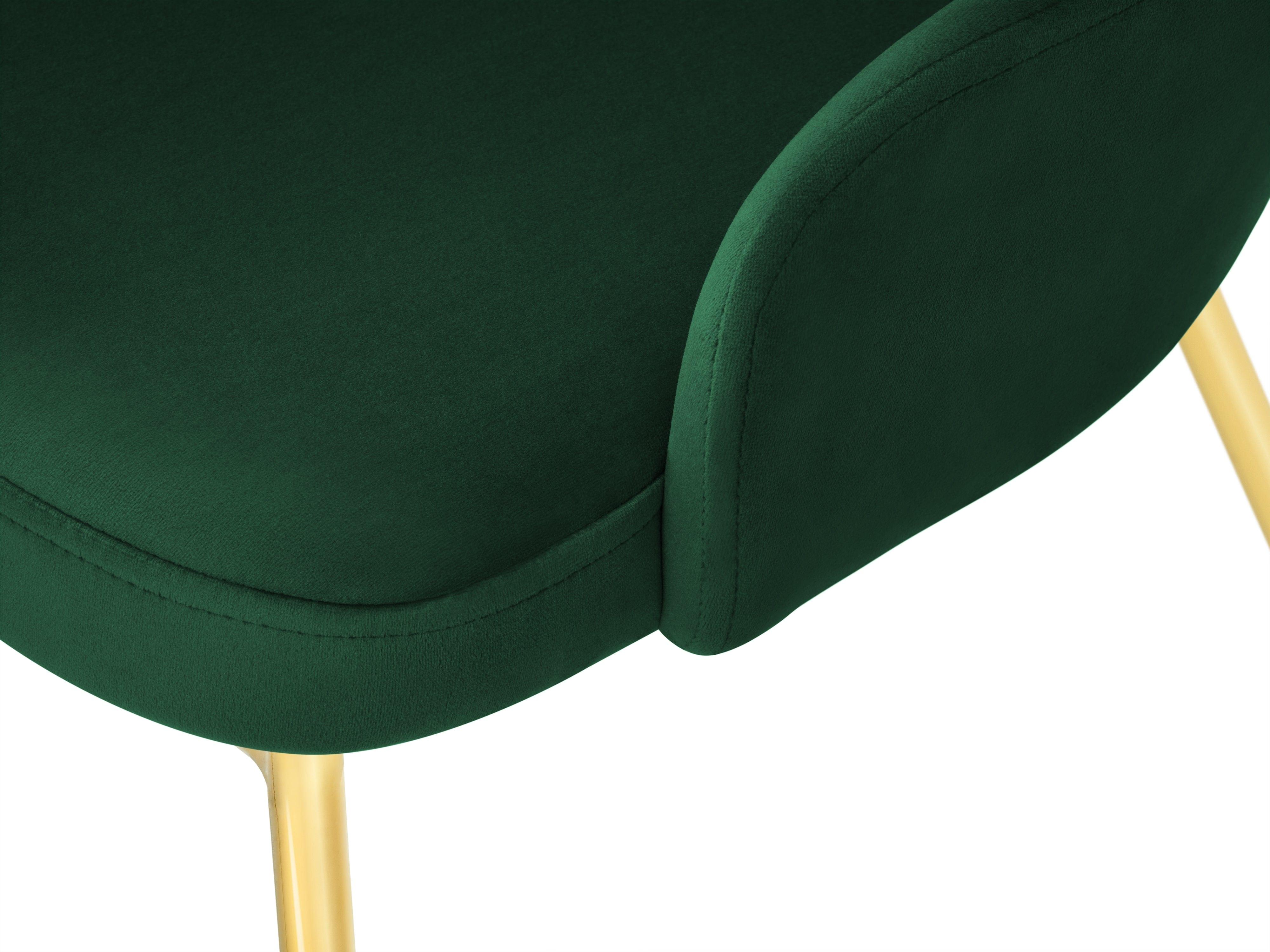 krzesło zielone ze złotą podstawą 