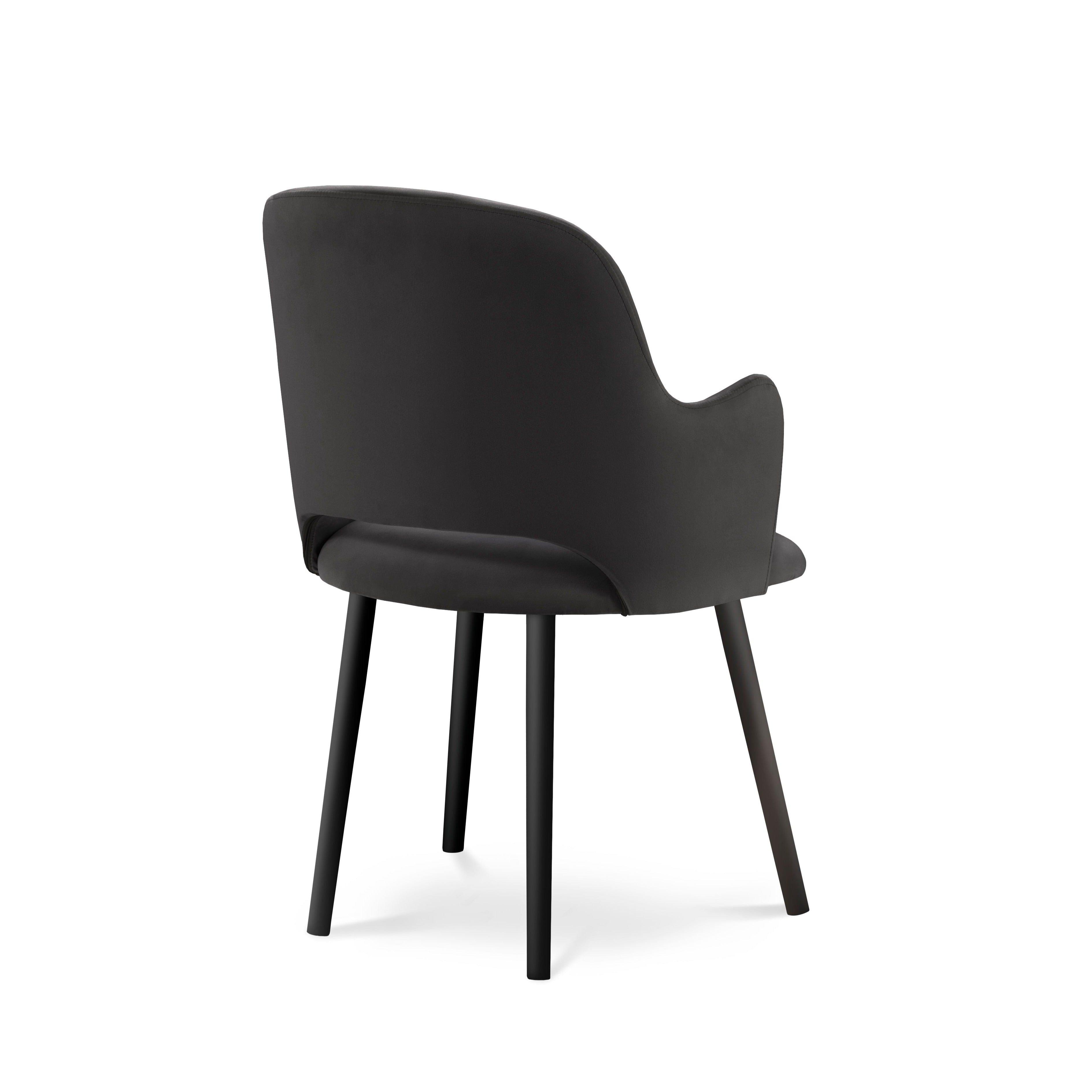 krzesło ciemnoszare z czarną podstawą 